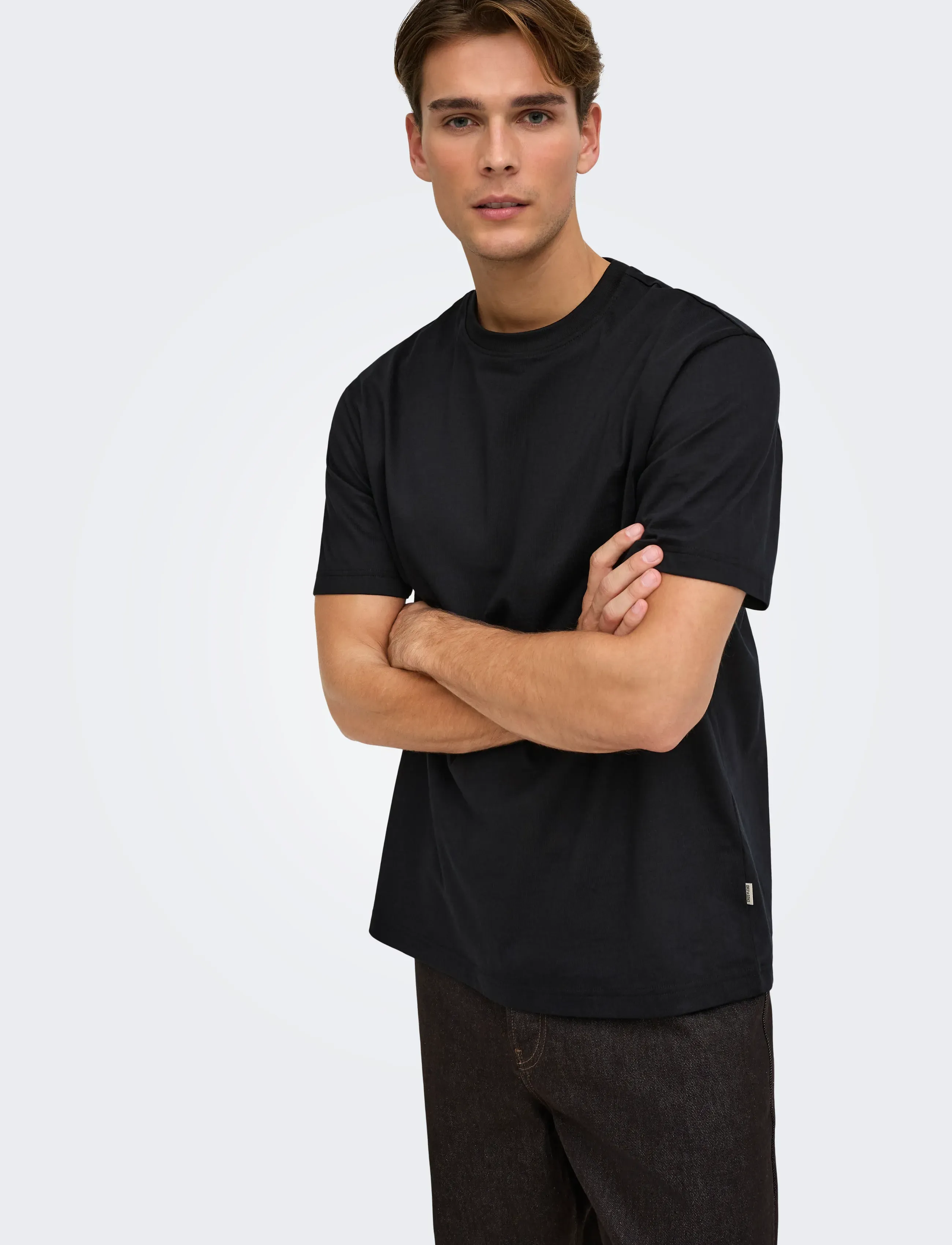 ONLY & SONS - ONSFRED LIFE RLX SS TEE NOOS - efterårstøj - black - 5