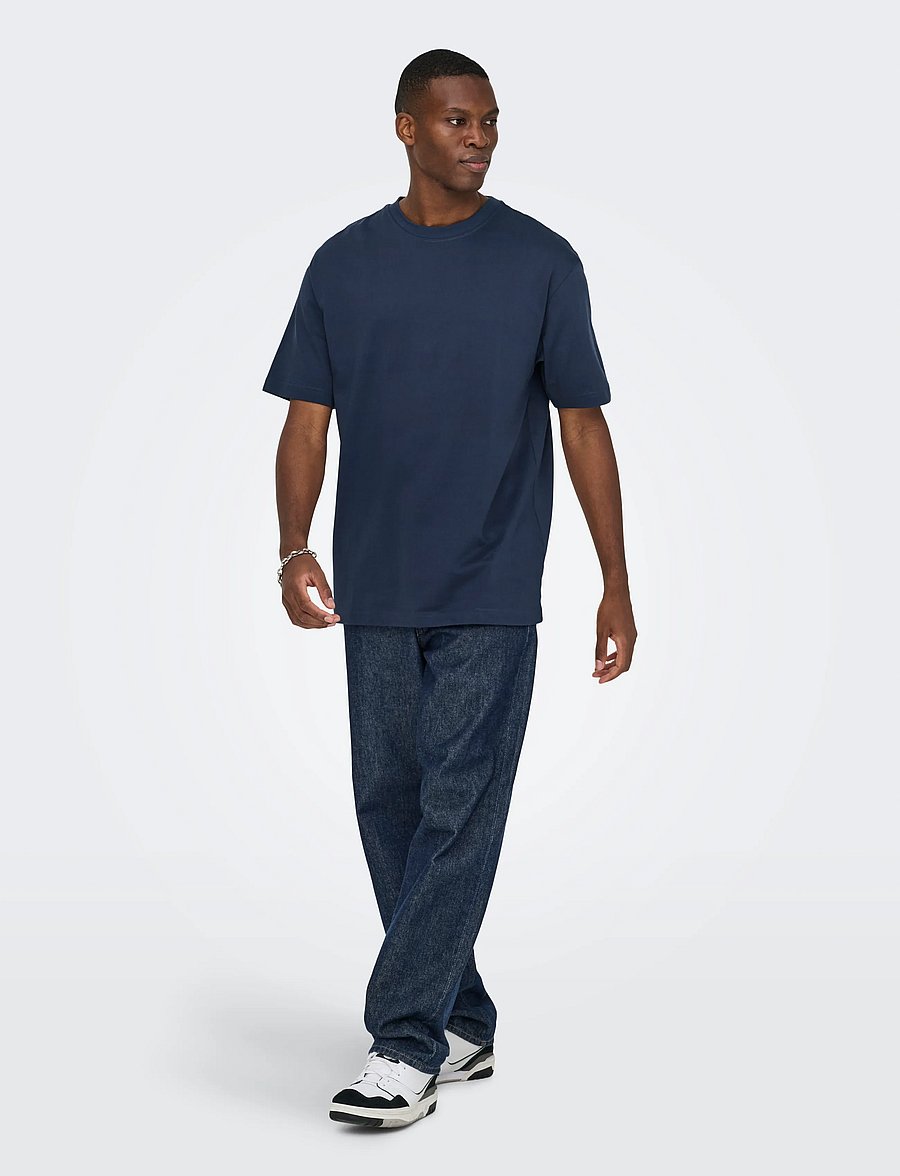 ONLY & SONS - ONSFRED LIFE RLX SS TEE NOOS - kurzärmelige t-shirts - blue nights - 0