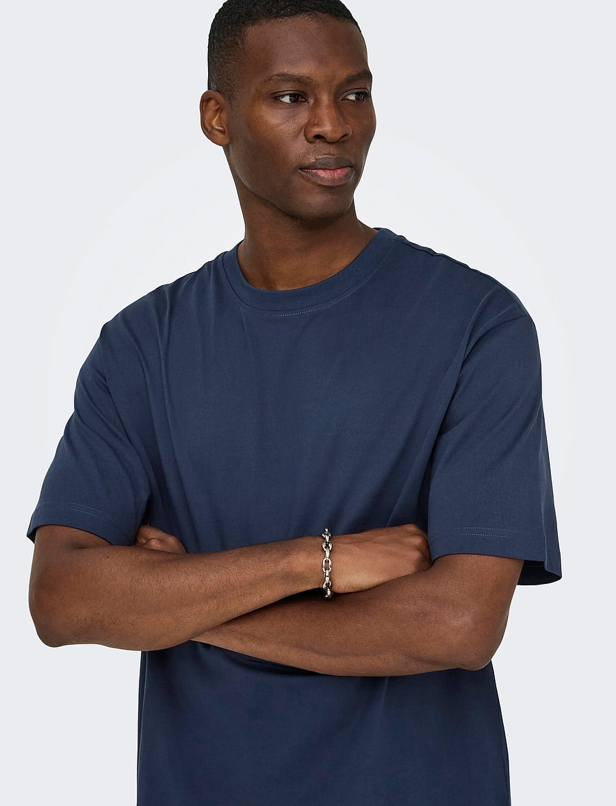 ONLY & SONS - ONSFRED LIFE RLX SS TEE NOOS - kurzärmelige t-shirts - blue nights - 5