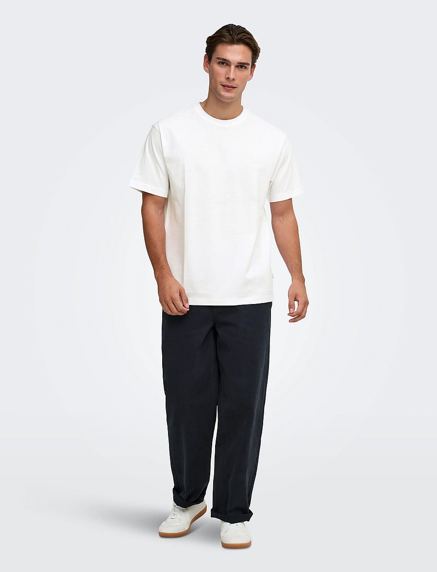 ONLY & SONS - ONSFRED LIFE RLX SS TEE NOOS - lühikeste varrukatega t-särgid - bright white - 4