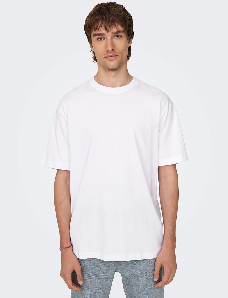 ONLY & SONS - ONSFRED LIFE RLX SS TEE NOOS - lühikeste varrukatega t-särgid - bright white - 5