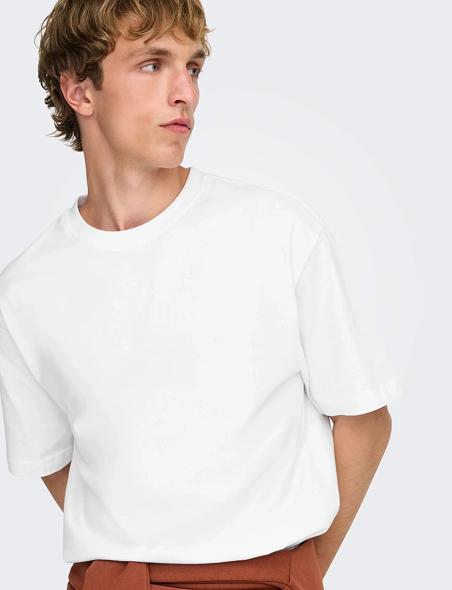 ONLY & SONS - ONSFRED LIFE RLX SS TEE NOOS - krótki rękaw - bright white - 5