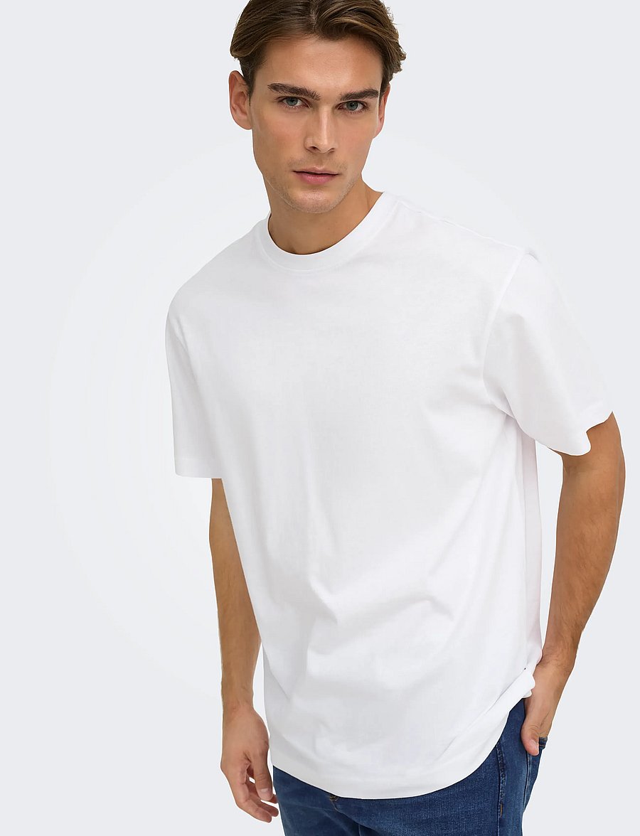 ONLY & SONS - ONSFRED LIFE RLX SS TEE NOOS - kortärmade t-shirts - bright white - 5