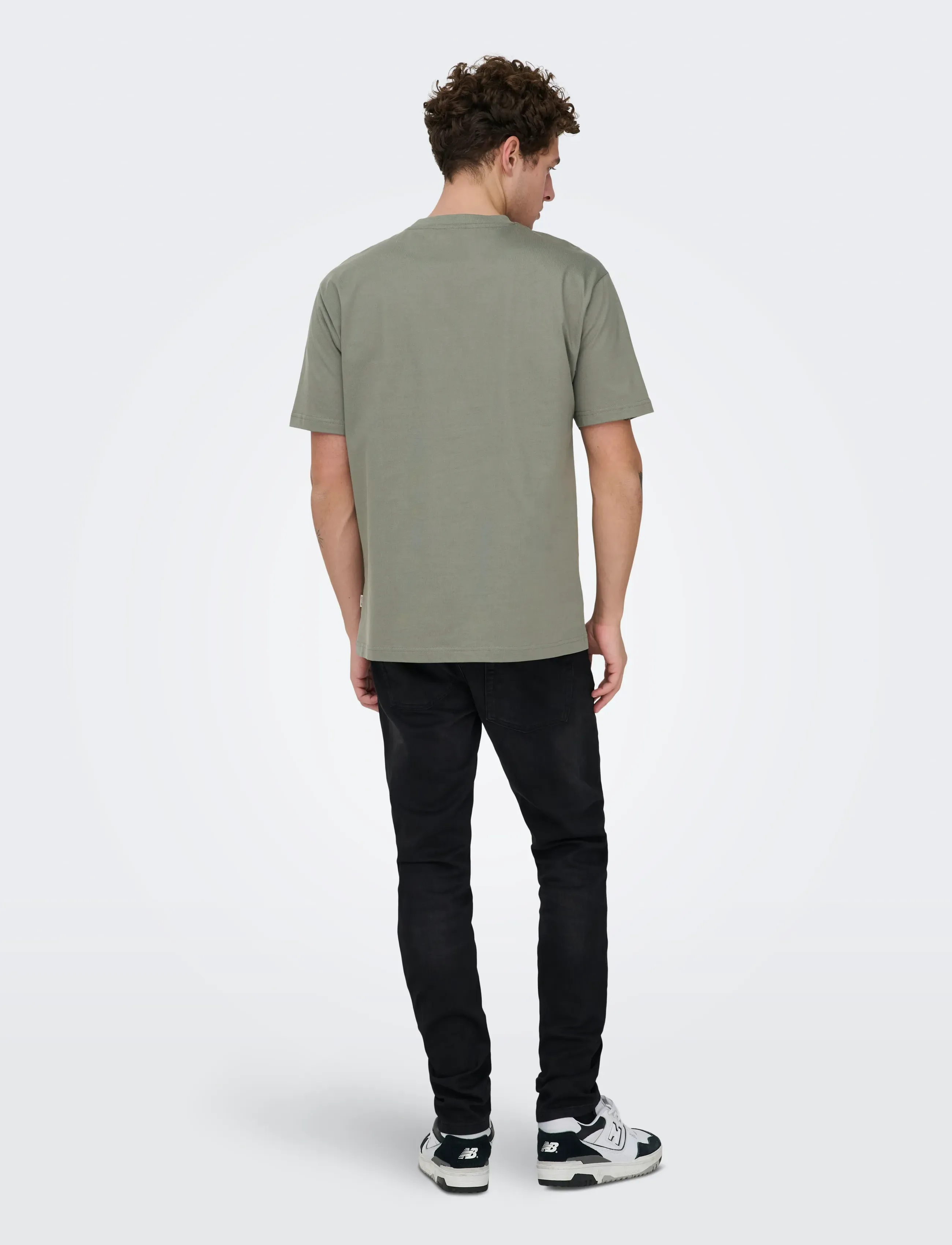 ONLY & SONS - ONSFRED LIFE RLX SS TEE NOOS - laveste priser - castor gray - 3