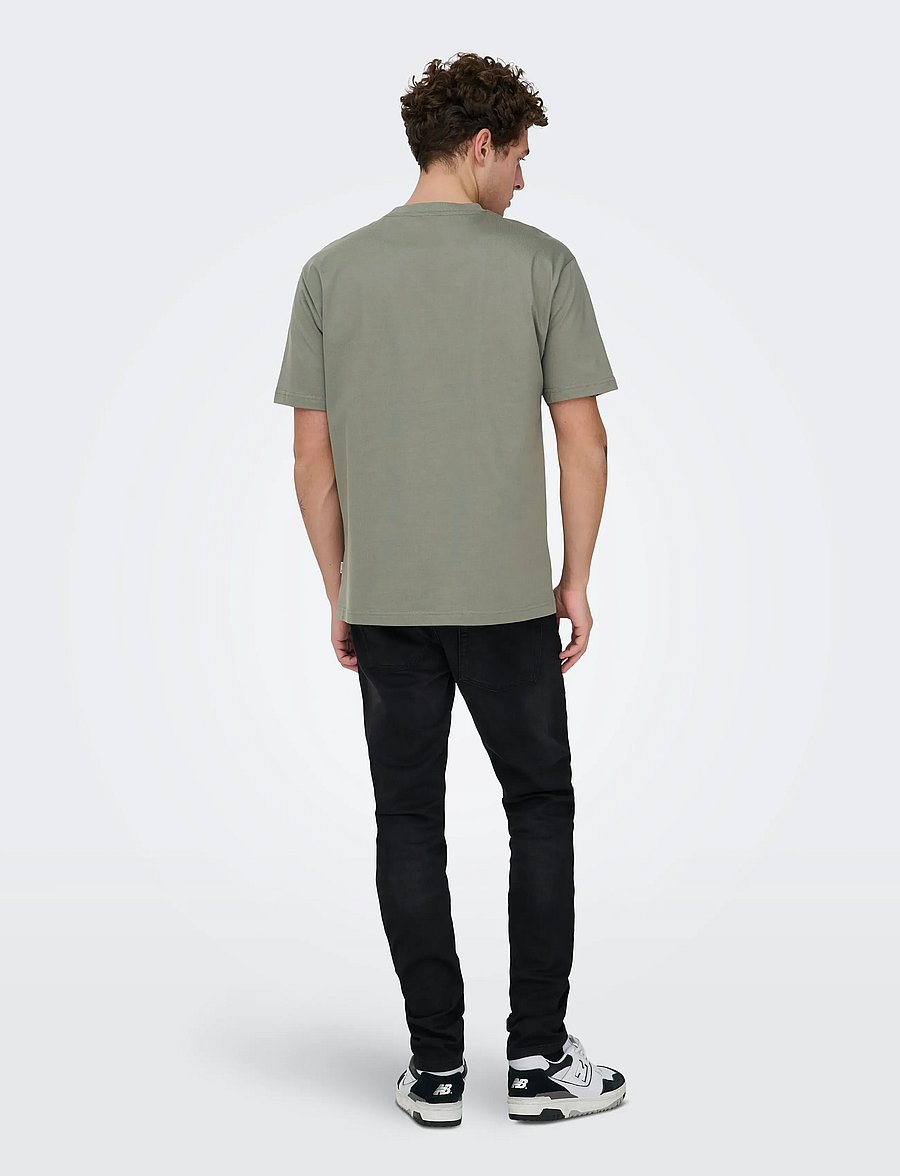 ONLY & SONS - ONSFRED LIFE RLX SS TEE NOOS - short-sleeved t-shirts - castor gray - 3