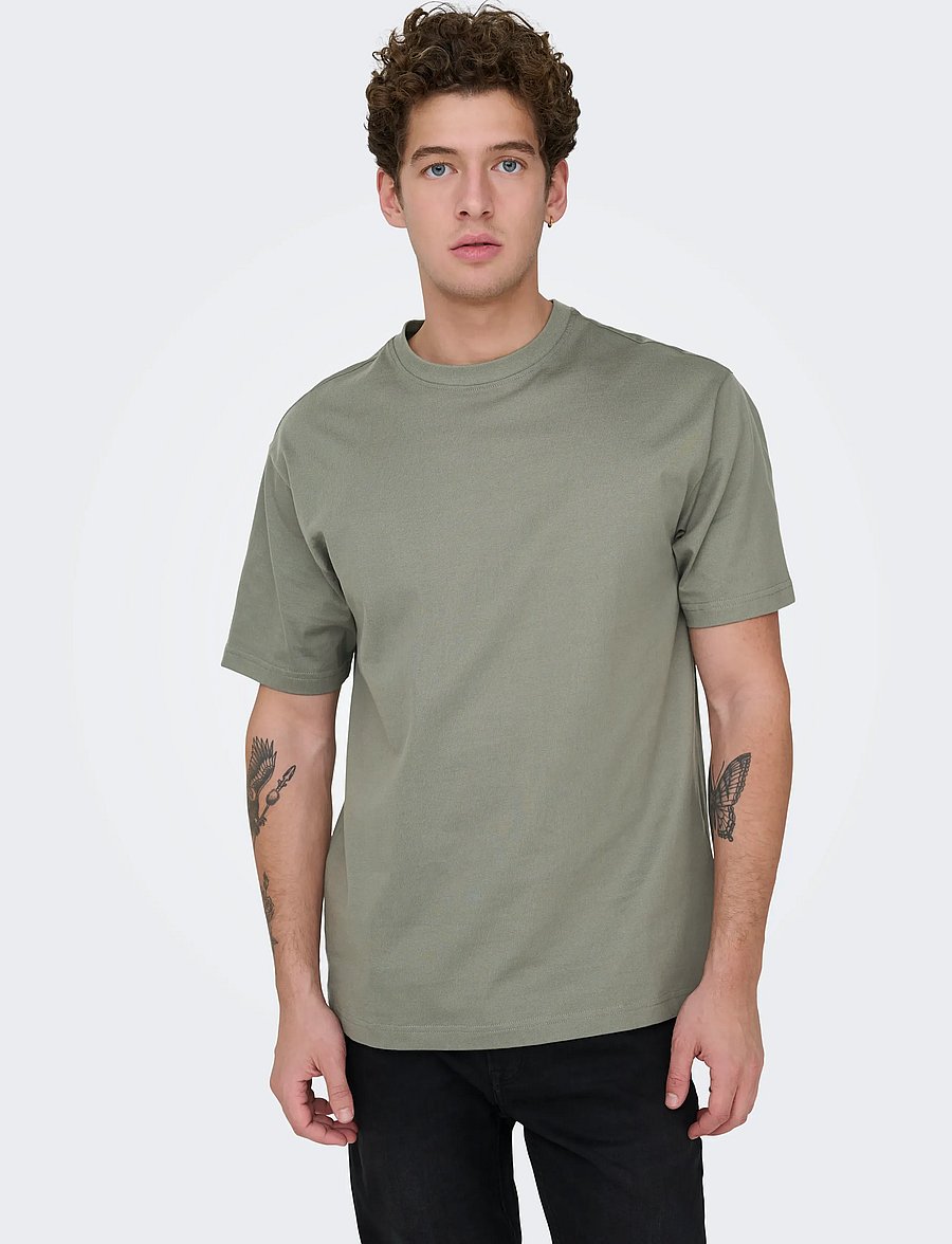 ONLY & SONS - ONSFRED LIFE RLX SS TEE NOOS - short-sleeved t-shirts - castor gray - 4