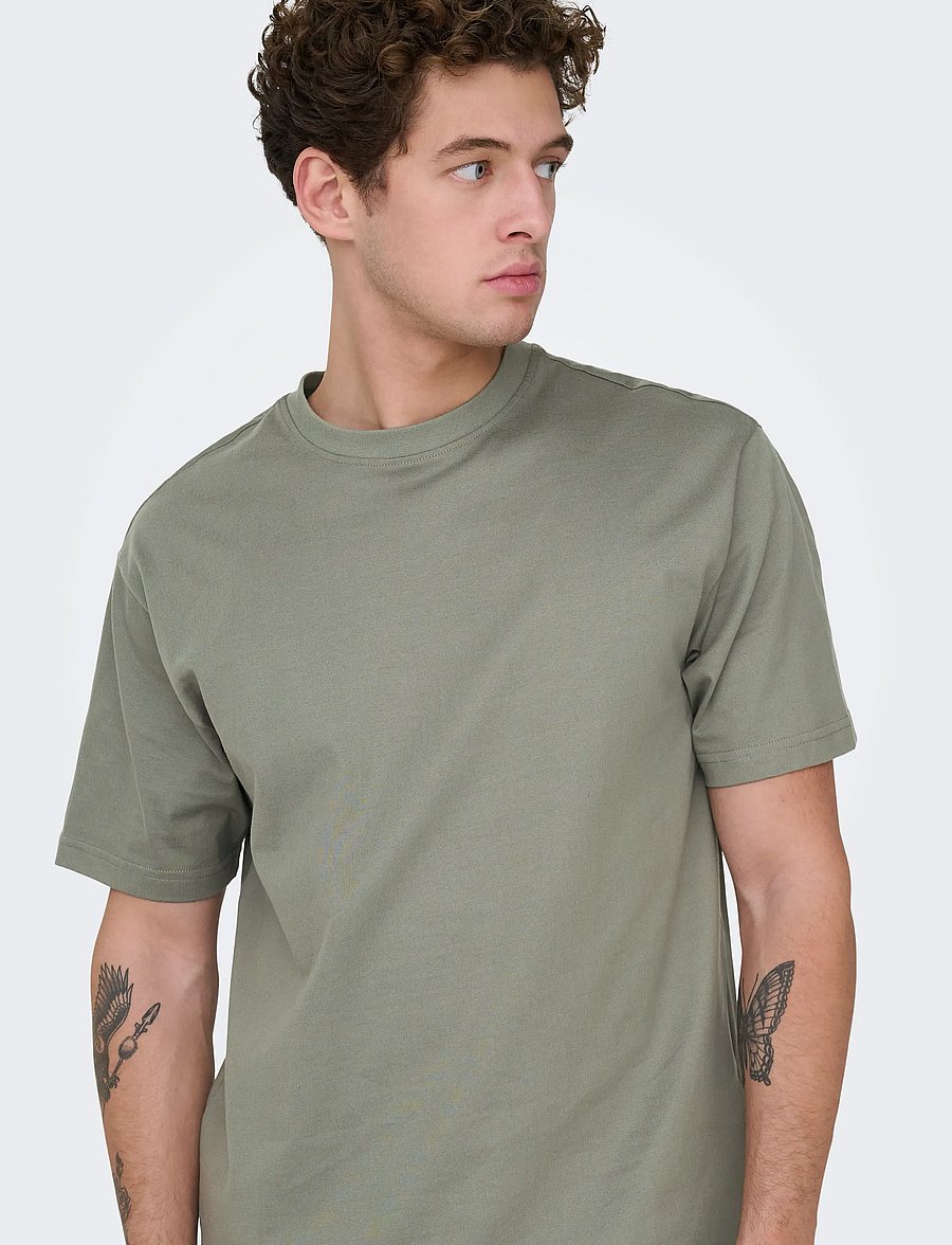 ONLY & SONS - ONSFRED LIFE RLX SS TEE NOOS - short-sleeved t-shirts - castor gray - 5
