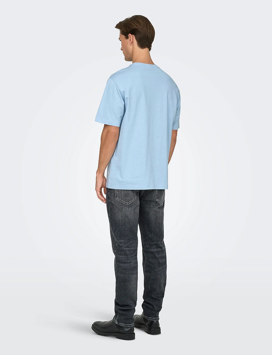 ONLY & SONS - ONSFRED LIFE RLX SS TEE NOOS - lühikeste varrukatega t-särgid - cerulean - 3