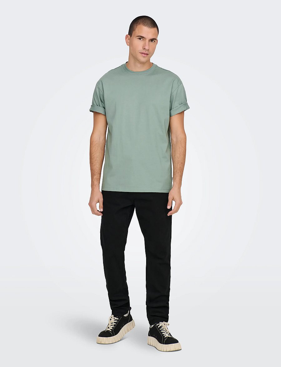 ONLY & SONS - ONSFRED LIFE RLX SS TEE NOOS - lühikeste varrukatega t-särgid - chinois green - 4