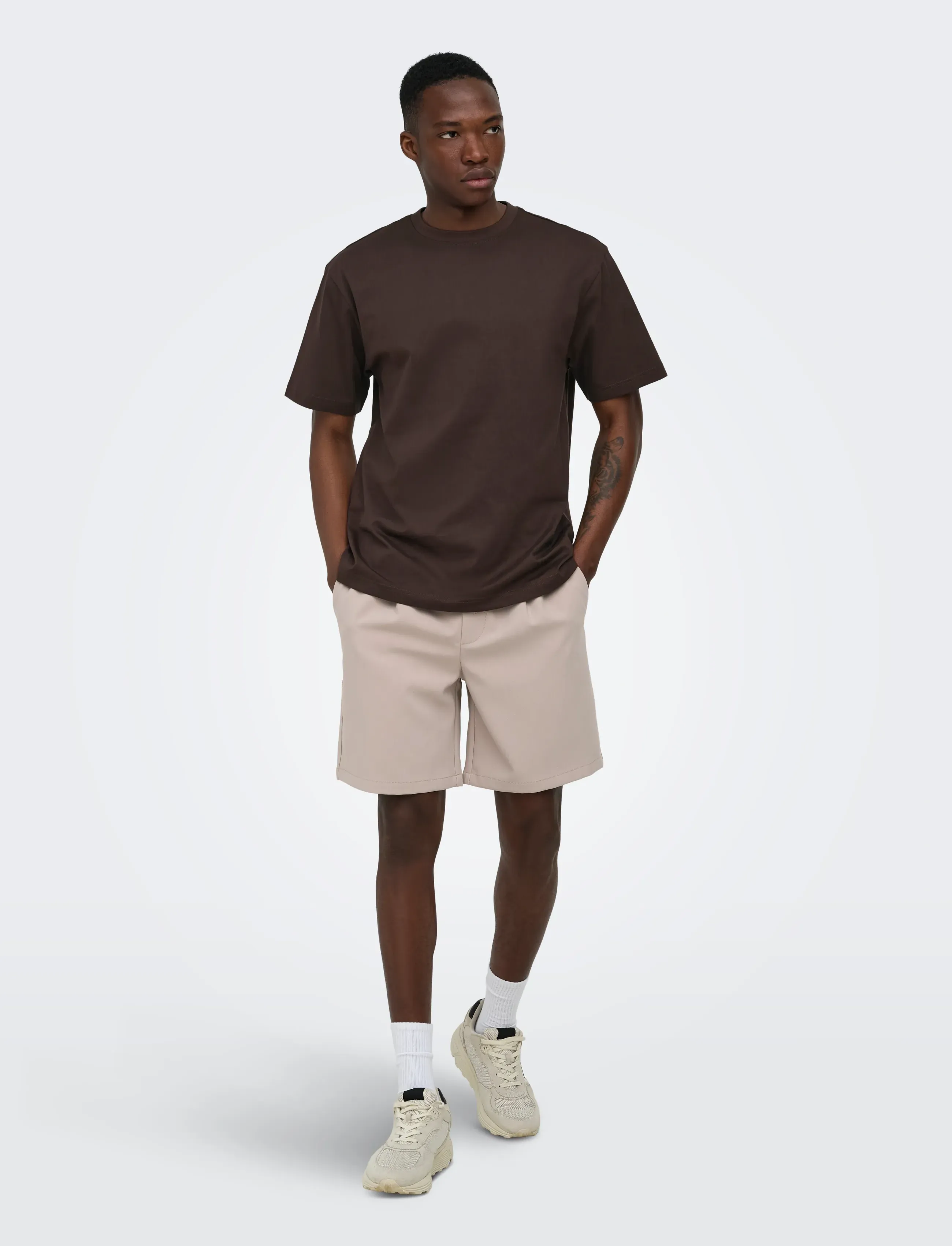 ONLY & SONS - ONSFRED LIFE RLX SS TEE NOOS - lühikeste varrukatega t-särgid - coffee bean - 4