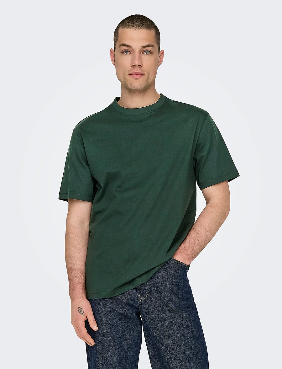 ONLY & SONS - ONSFRED LIFE RLX SS TEE NOOS - lühikeste varrukatega t-särgid - darkest spruce - 0