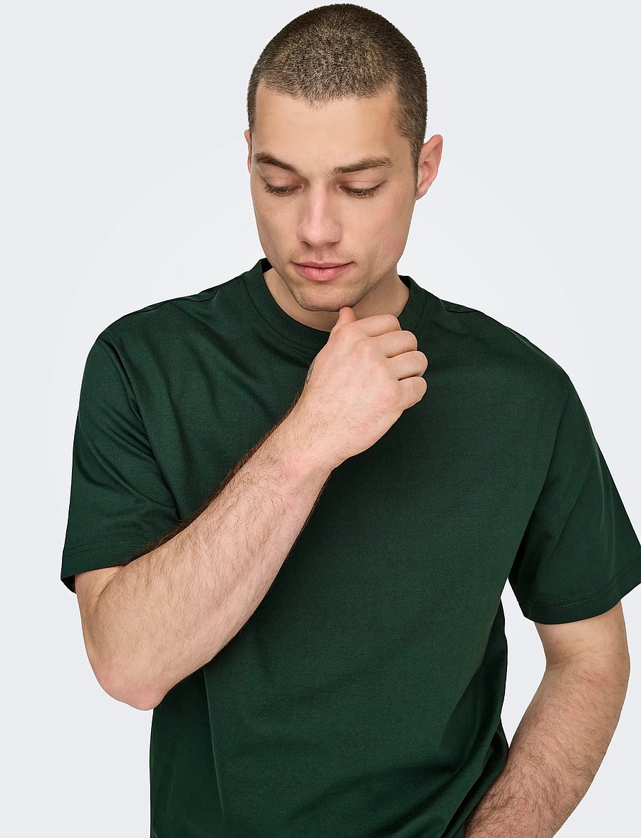 ONLY & SONS - ONSFRED LIFE RLX SS TEE NOOS - lühikeste varrukatega t-särgid - darkest spruce - 4