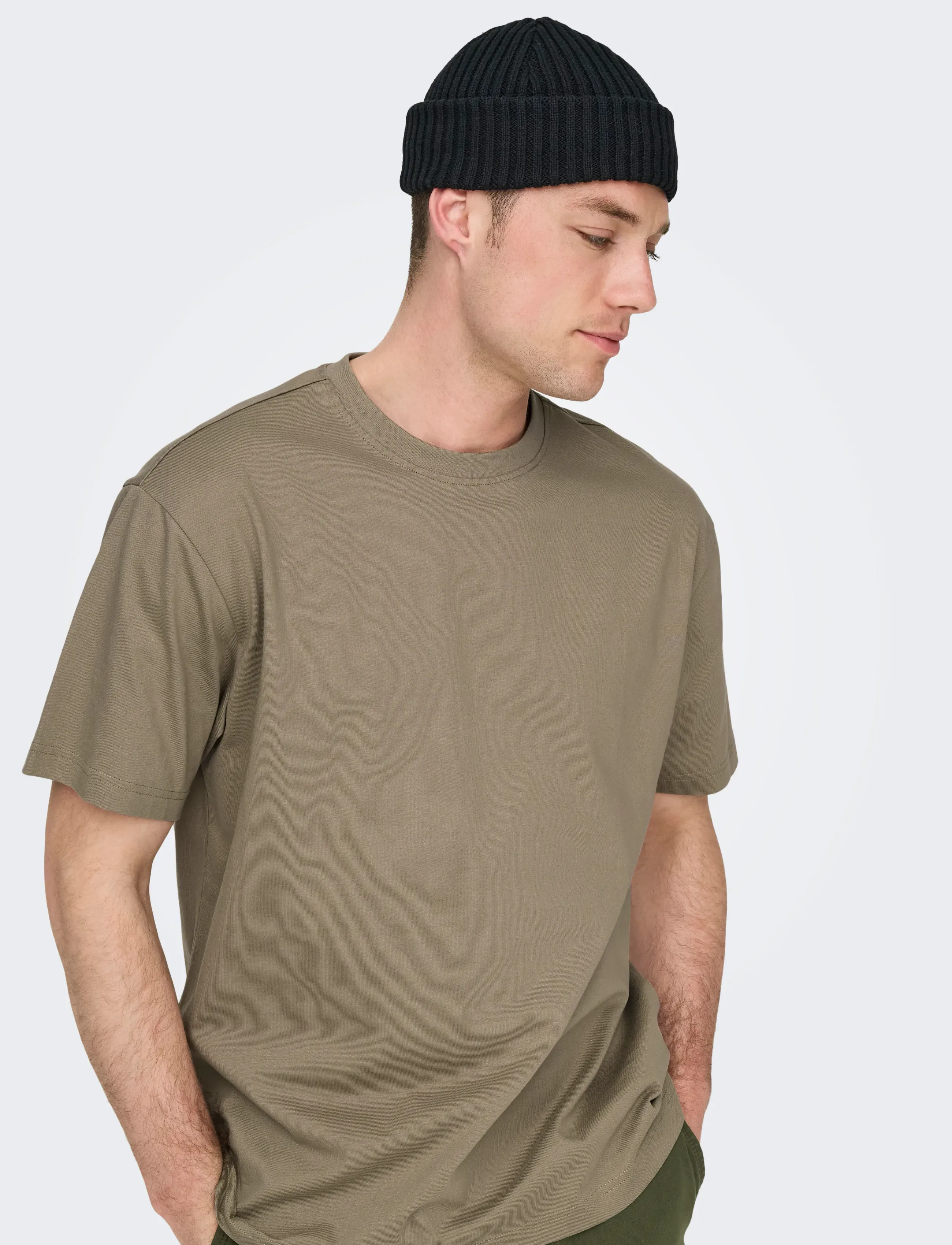 ONLY & SONS - ONSFRED LIFE RLX SS TEE NOOS - laveste priser - desert taupe - 5