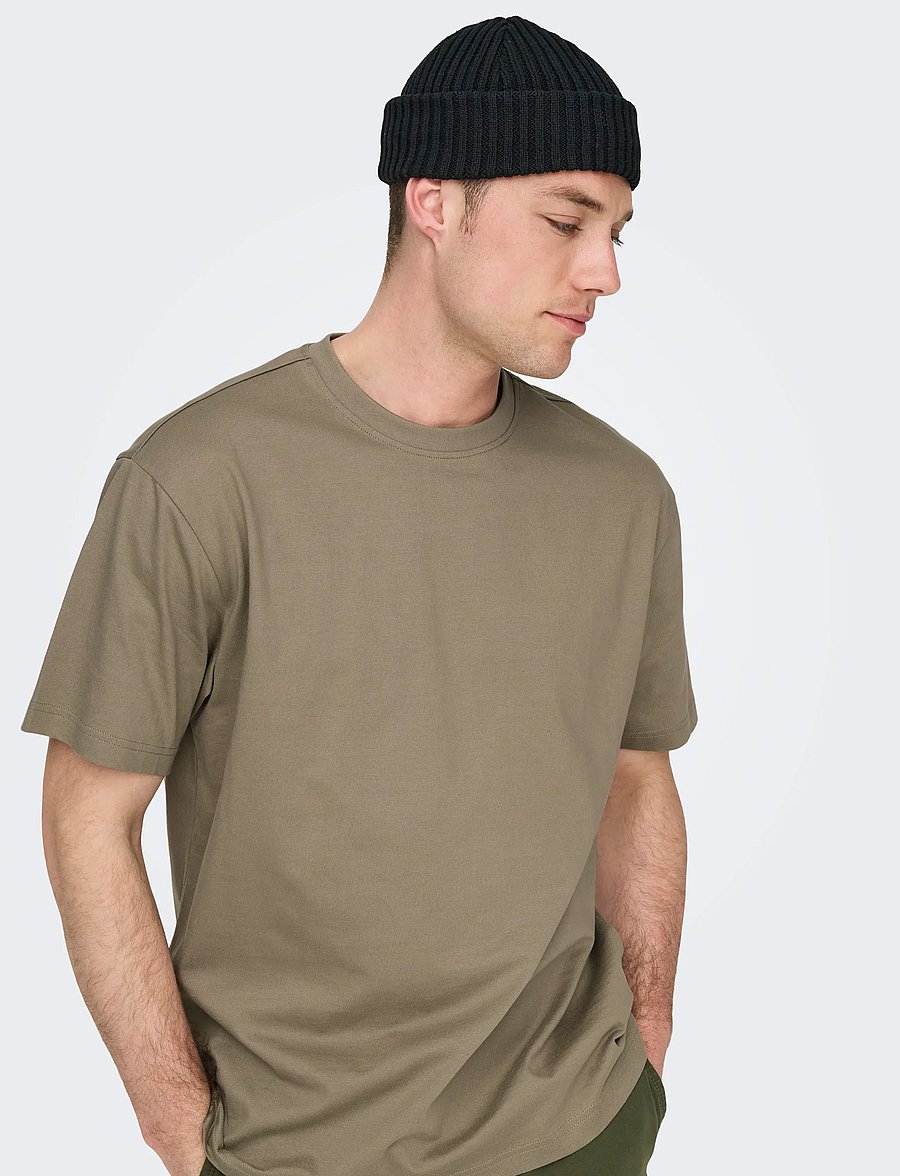 ONLY & SONS - ONSFRED LIFE RLX SS TEE NOOS - lühikeste varrukatega t-särgid - desert taupe - 5