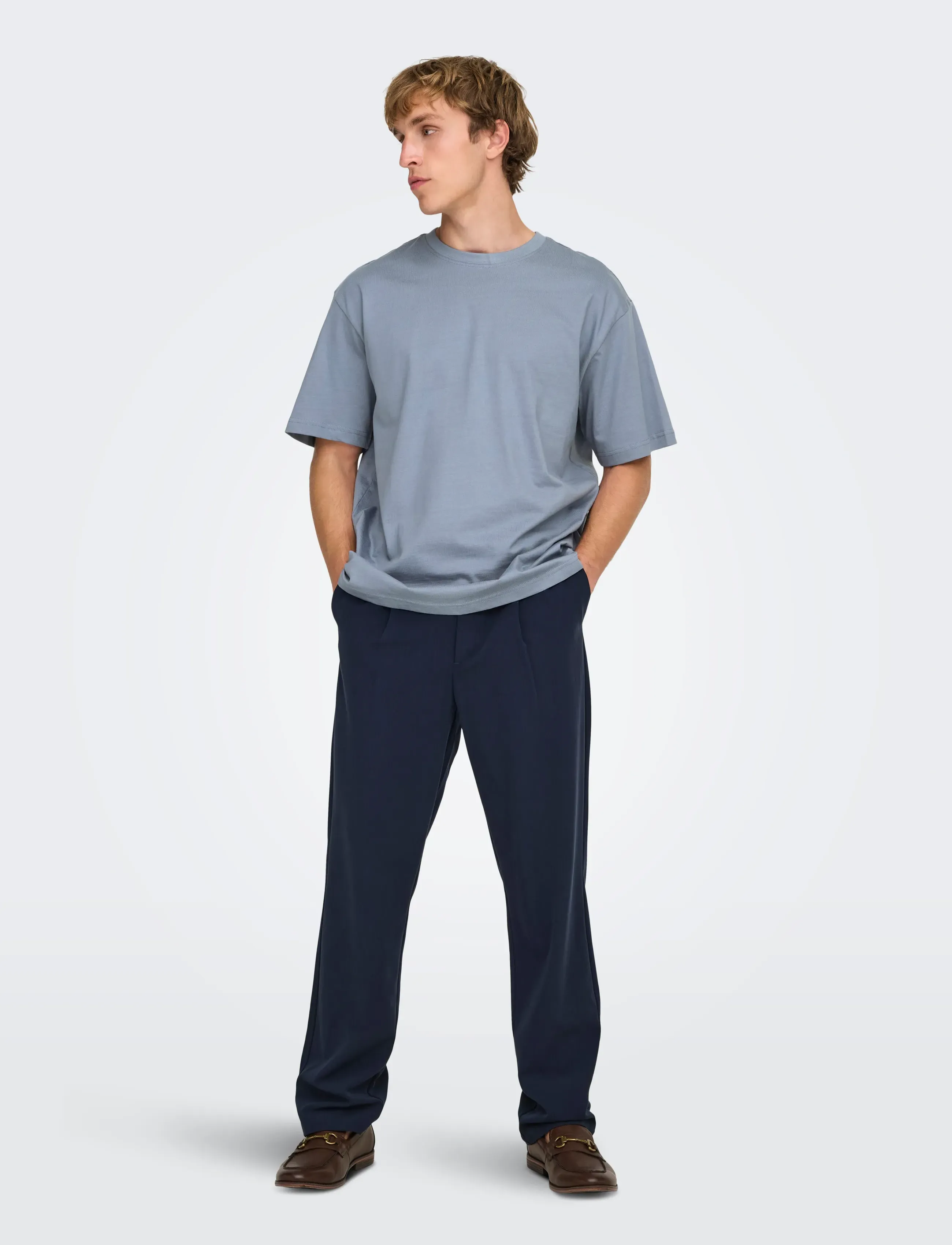 ONLY & SONS ONSFRED LIFE RLX SS TEE NOOS - T-shirty - FLINT STONE / blue