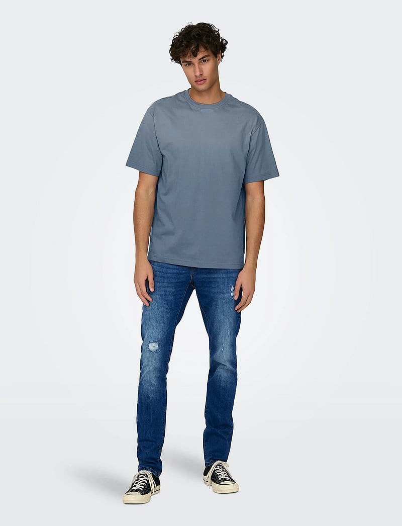 ONLY & SONS - ONSFRED LIFE RLX SS TEE NOOS - kurzärmelig - flint stone - 3