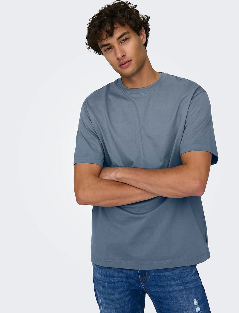 ONLY & SONS - ONSFRED LIFE RLX SS TEE NOOS - kurzärmelig - flint stone - 4