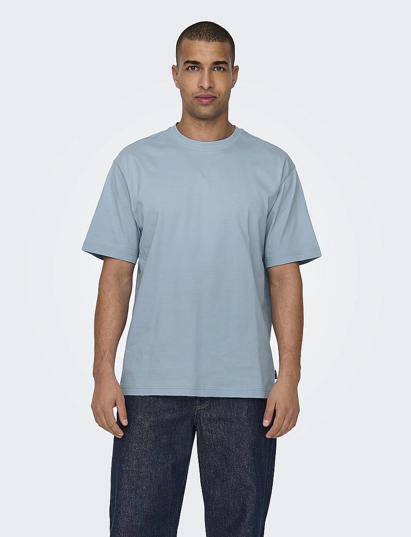ONLY & SONS - ONSFRED LIFE RLX SS TEE NOOS - short-sleeved t-shirts - glacier lake - 0