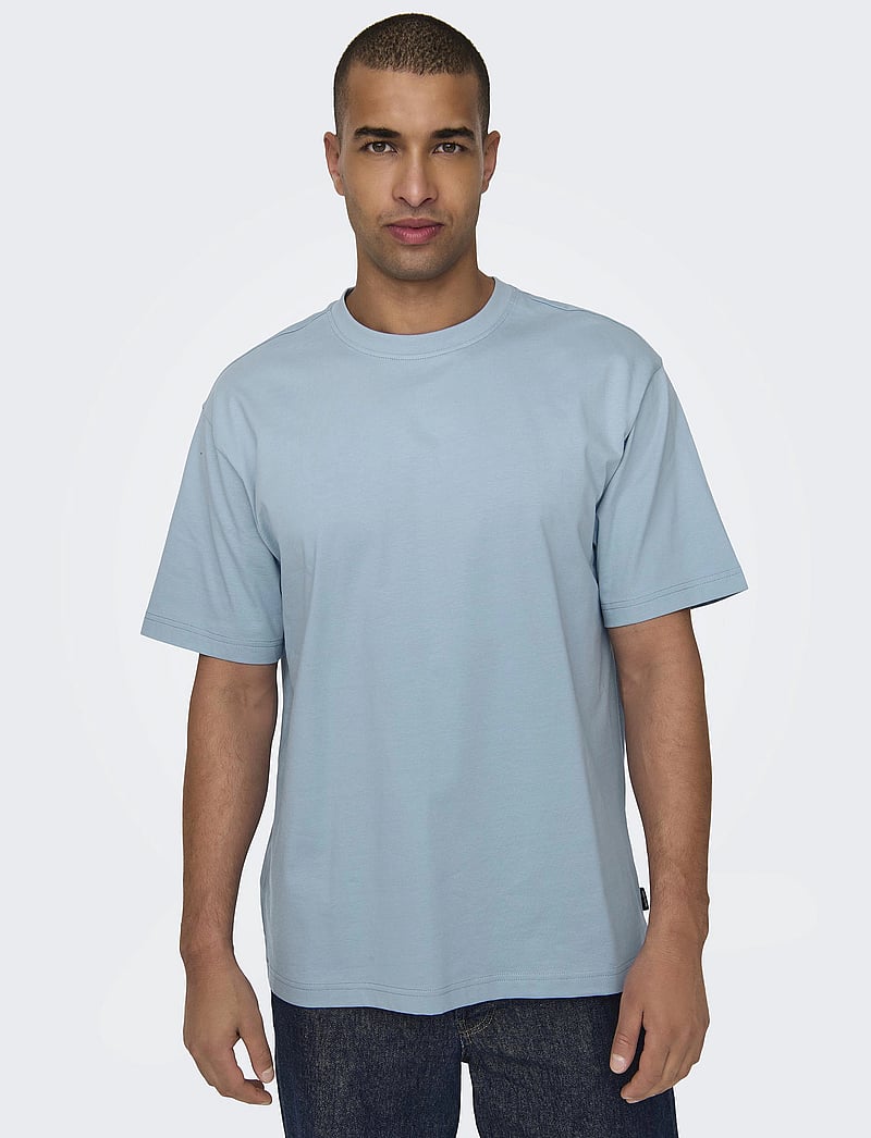 ONLY & SONS - ONSFRED LIFE RLX SS TEE NOOS - short-sleeved t-shirts - glacier lake - 5