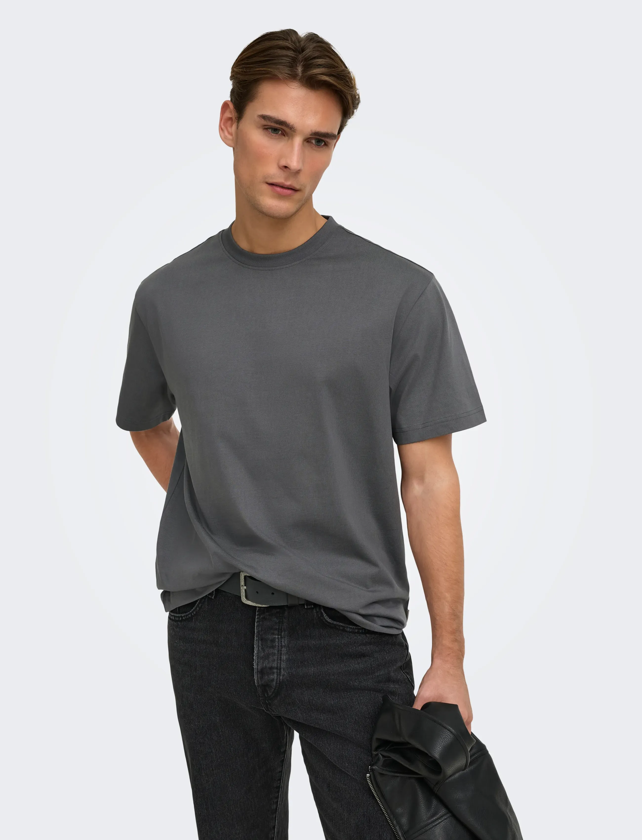 ONLY & SONS ONSFRED LIFE RLX SS TEE NOOS - ONLY & SONS - GREY PINSTRIPE / grey