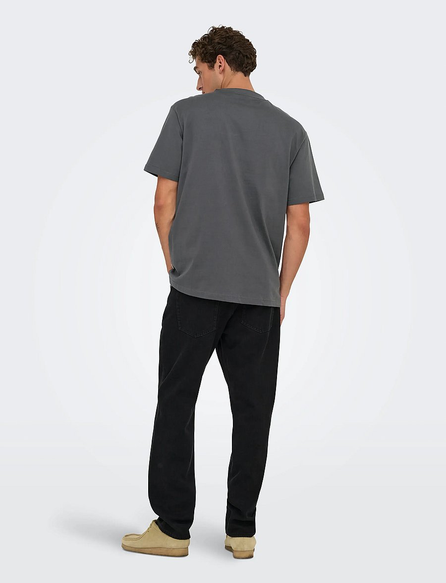 ONLY & SONS - ONSFRED LIFE RLX SS TEE NOOS - lühikeste varrukatega t-särgid - grey pinstripe - 3