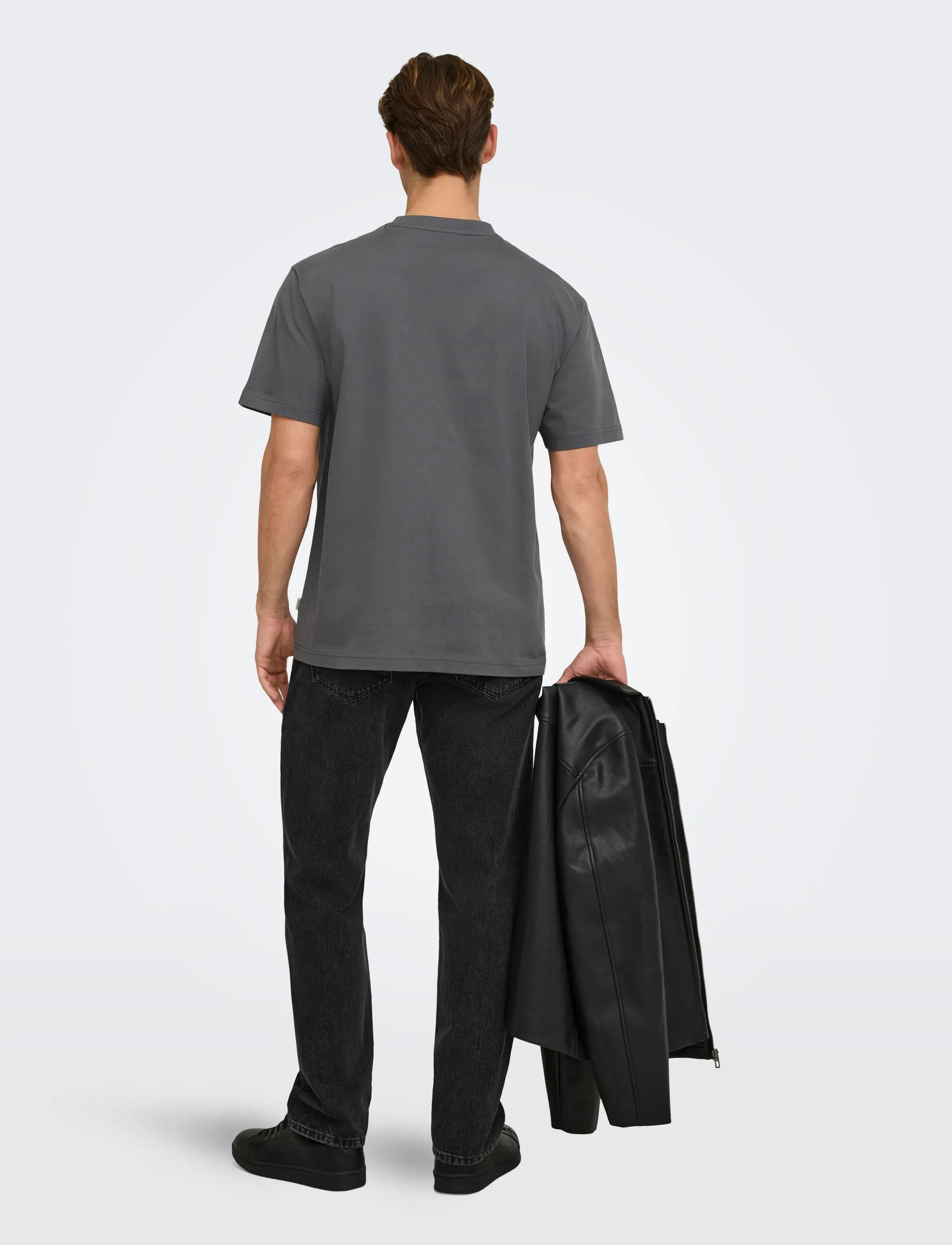 ONLY & SONS - ONSFRED LIFE RLX SS TEE NOOS - kortærmede t-shirts - grey pinstripe - 3