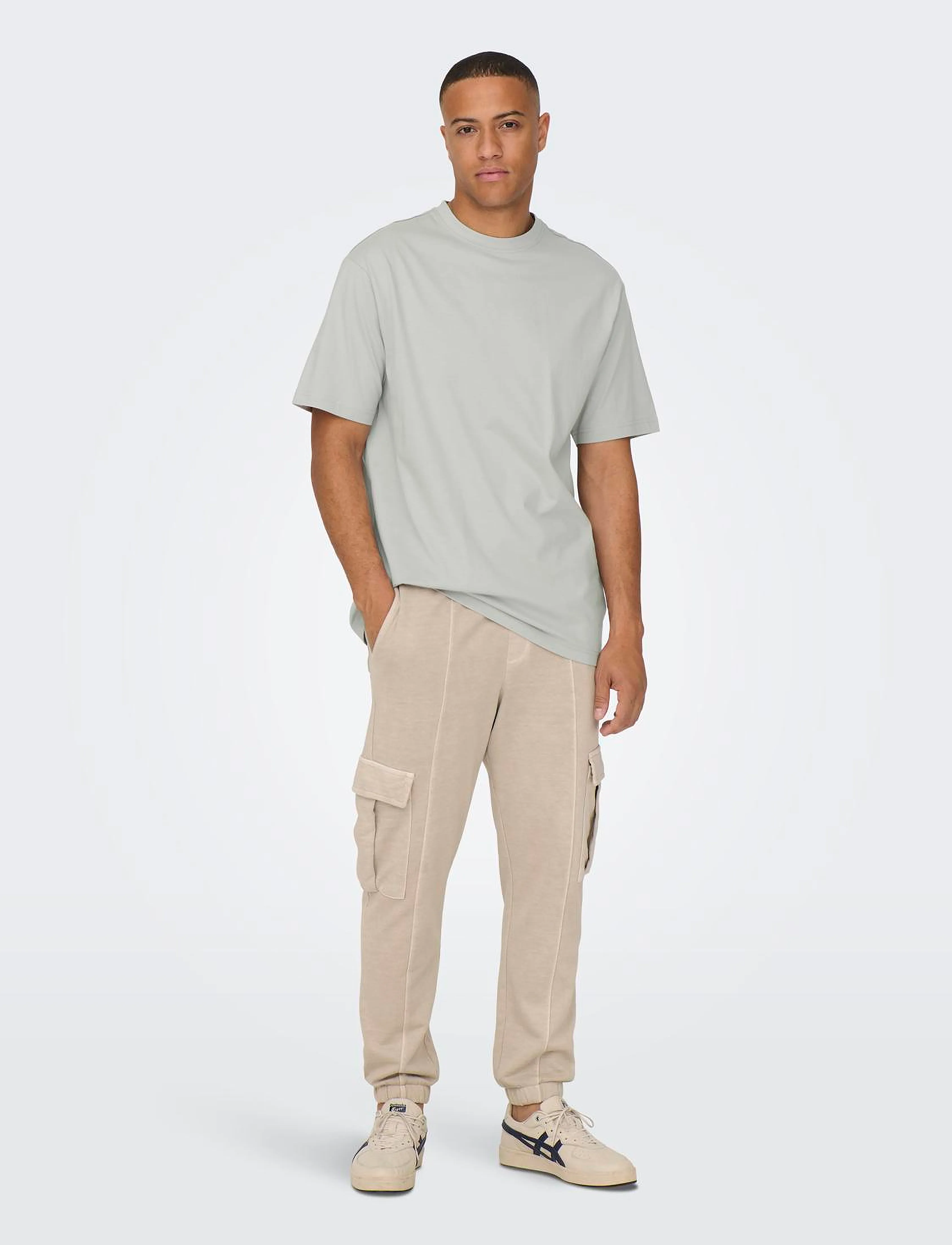 ONLY & SONS - ONSFRED LIFE RLX SS TEE NOOS - laveste priser - mirage gray - 4