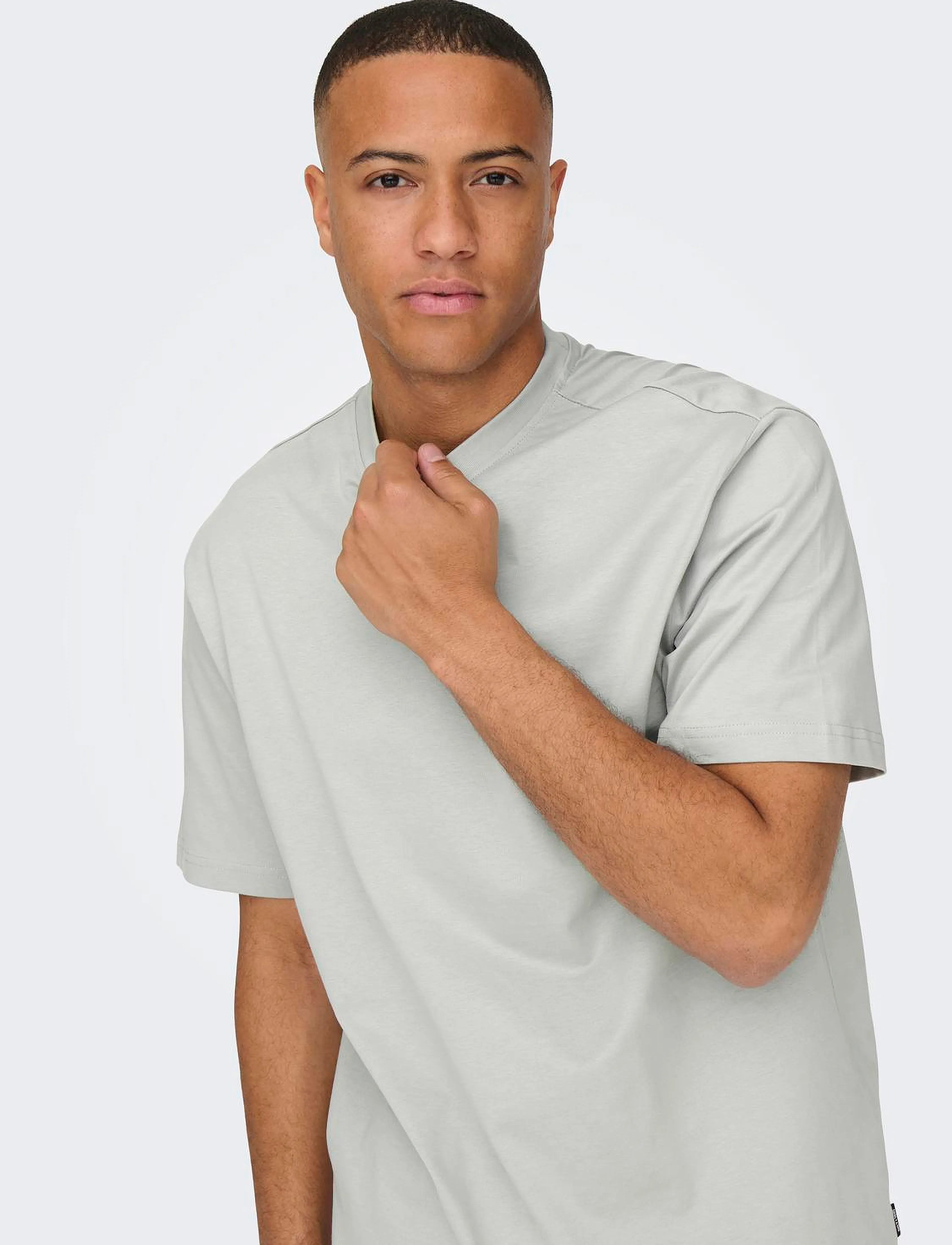 ONLY & SONS - ONSFRED LIFE RLX SS TEE NOOS - laveste priser - mirage gray - 5
