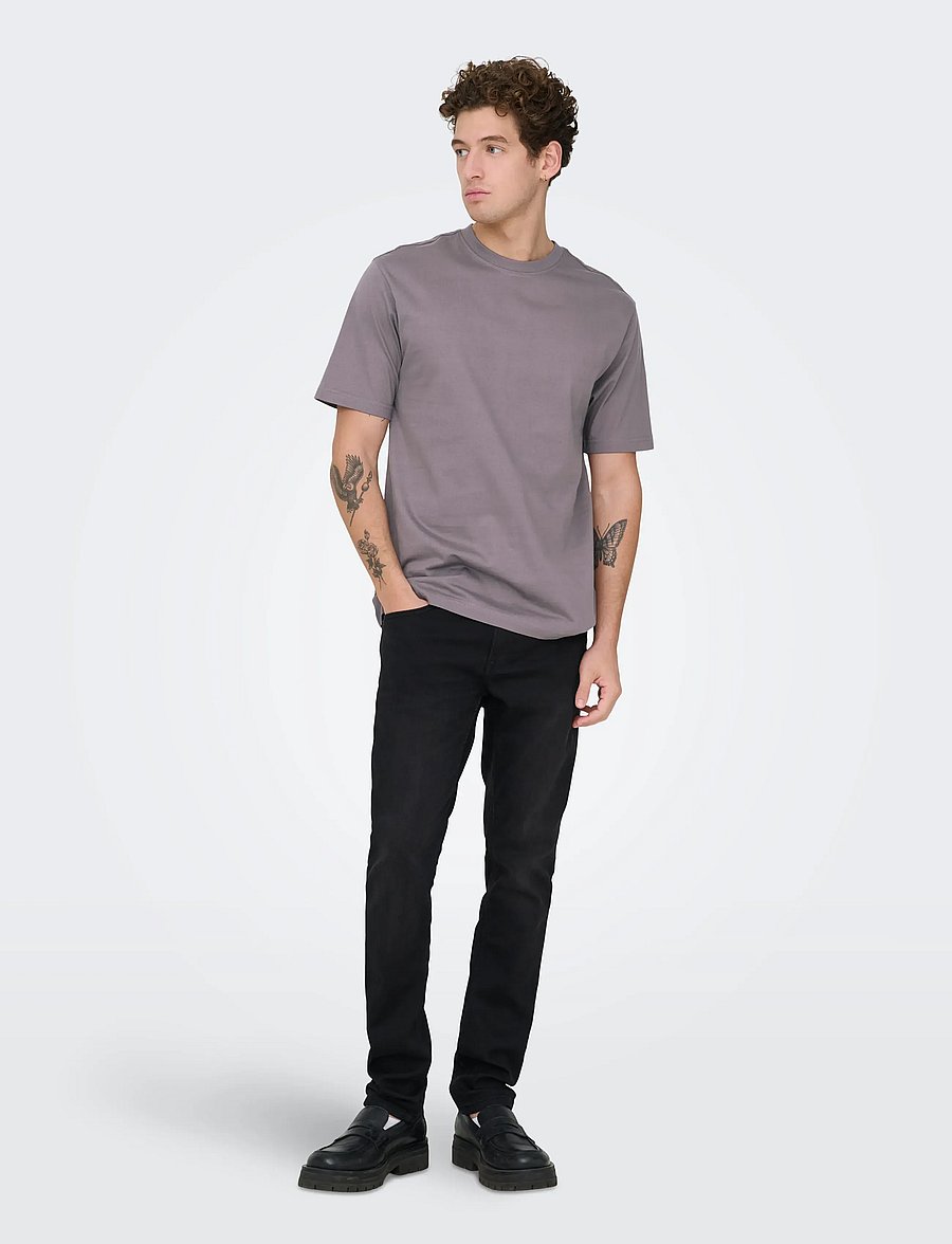 ONLY & SONS - ONSFRED LIFE RLX SS TEE NOOS - lühikeste varrukatega t-särgid - rabbit - 5
