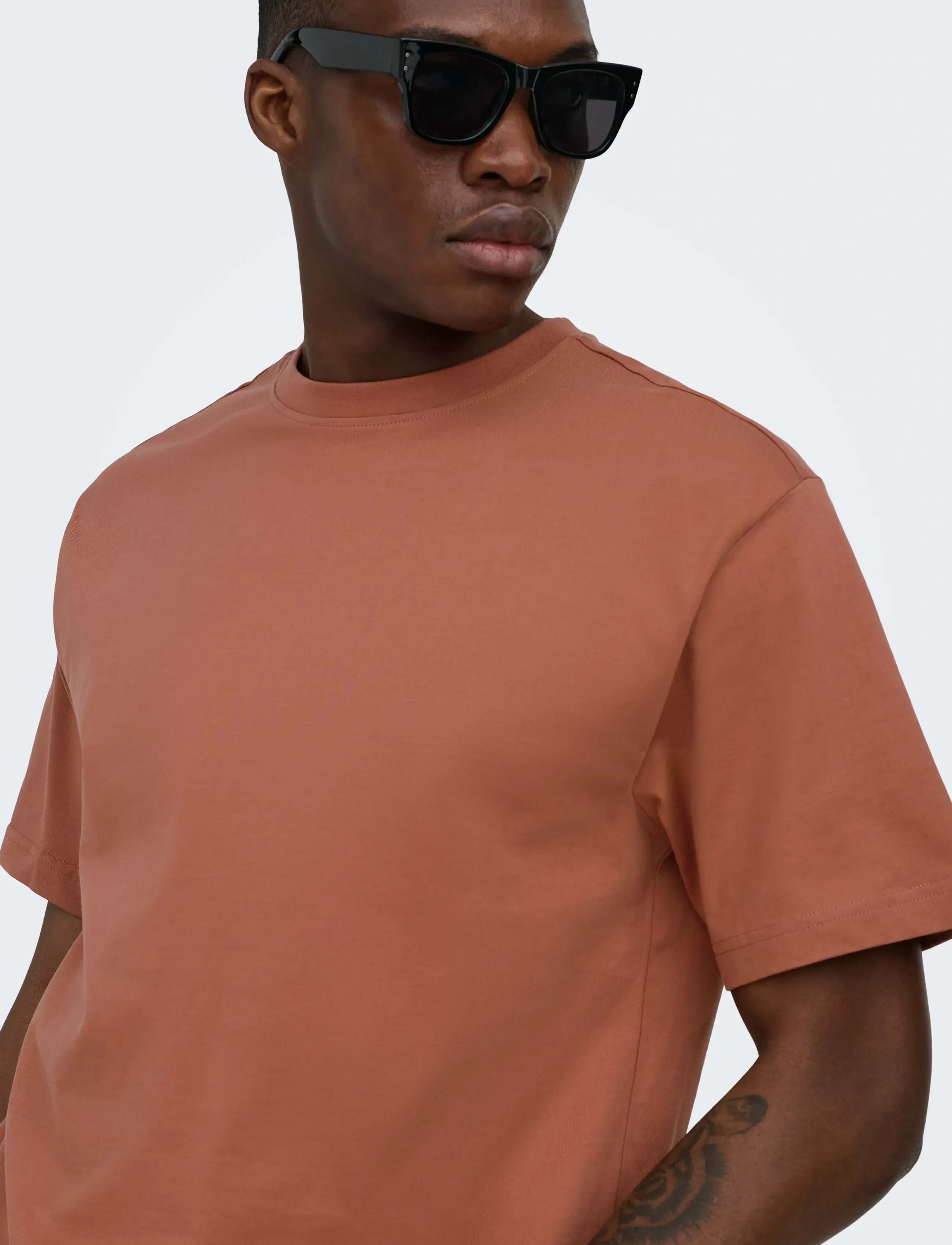 ONLY & SONS - ONSFRED LIFE RLX SS TEE NOOS - kortærmede t-shirts - rustic brown - 5