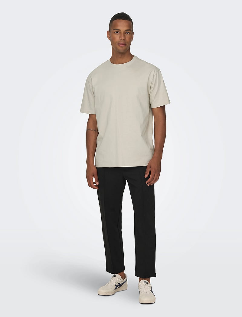 ONLY & SONS - ONSFRED LIFE RLX SS TEE NOOS - short-sleeved t-shirts - silver lining - 4