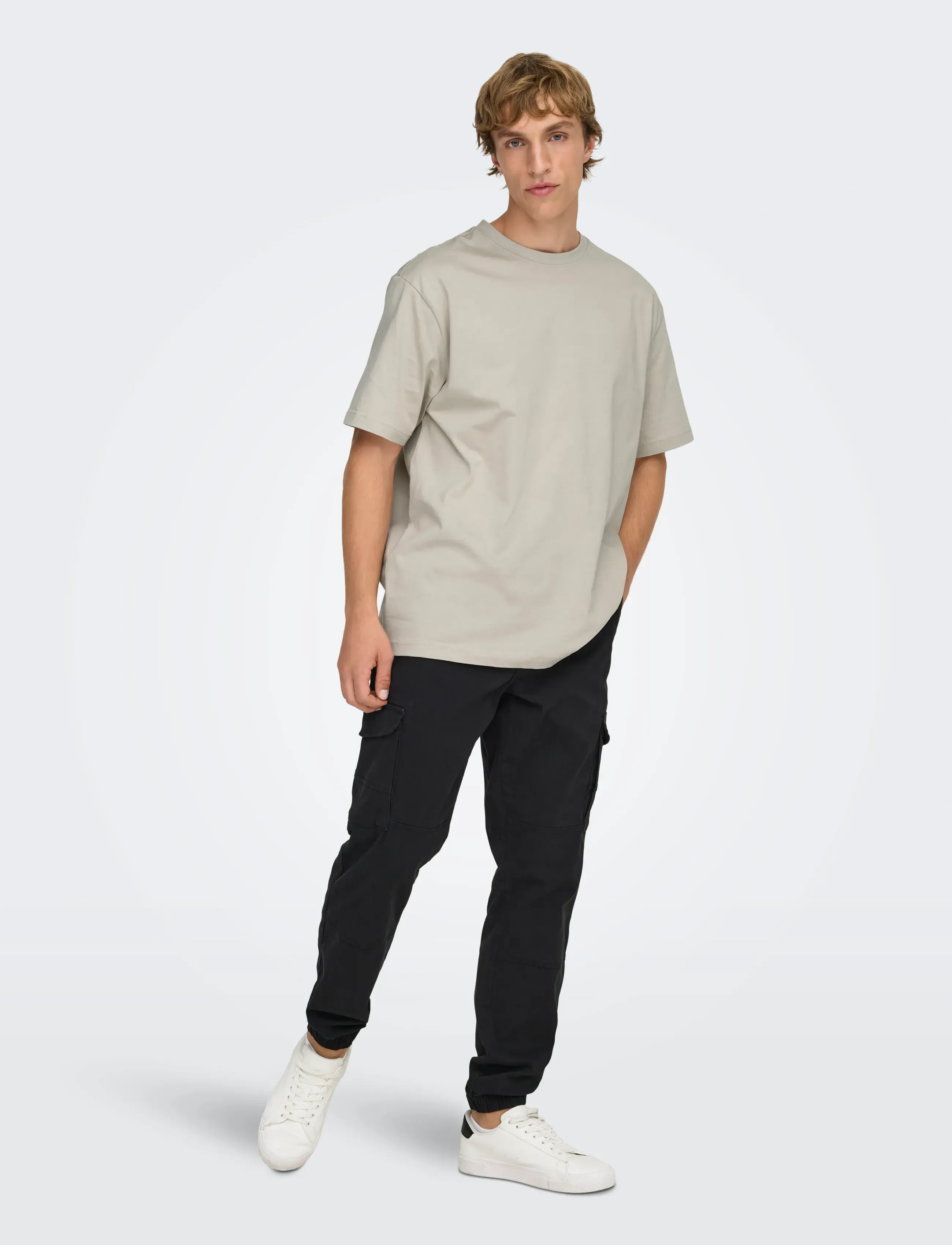 ONLY & SONS - ONSFRED LIFE RLX SS TEE NOOS - kurzärmelig - silver lining - 4