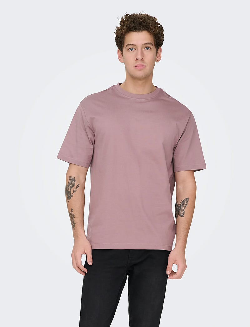 ONLY & SONS - ONSFRED LIFE RLX SS TEE NOOS - kurzärmelig - twilight mauve - 0