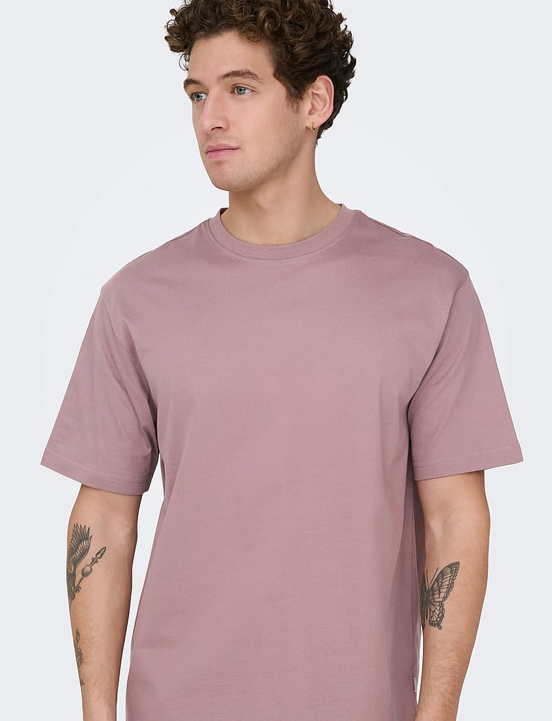ONLY & SONS - ONSFRED LIFE RLX SS TEE NOOS - kurzärmelig - twilight mauve - 4