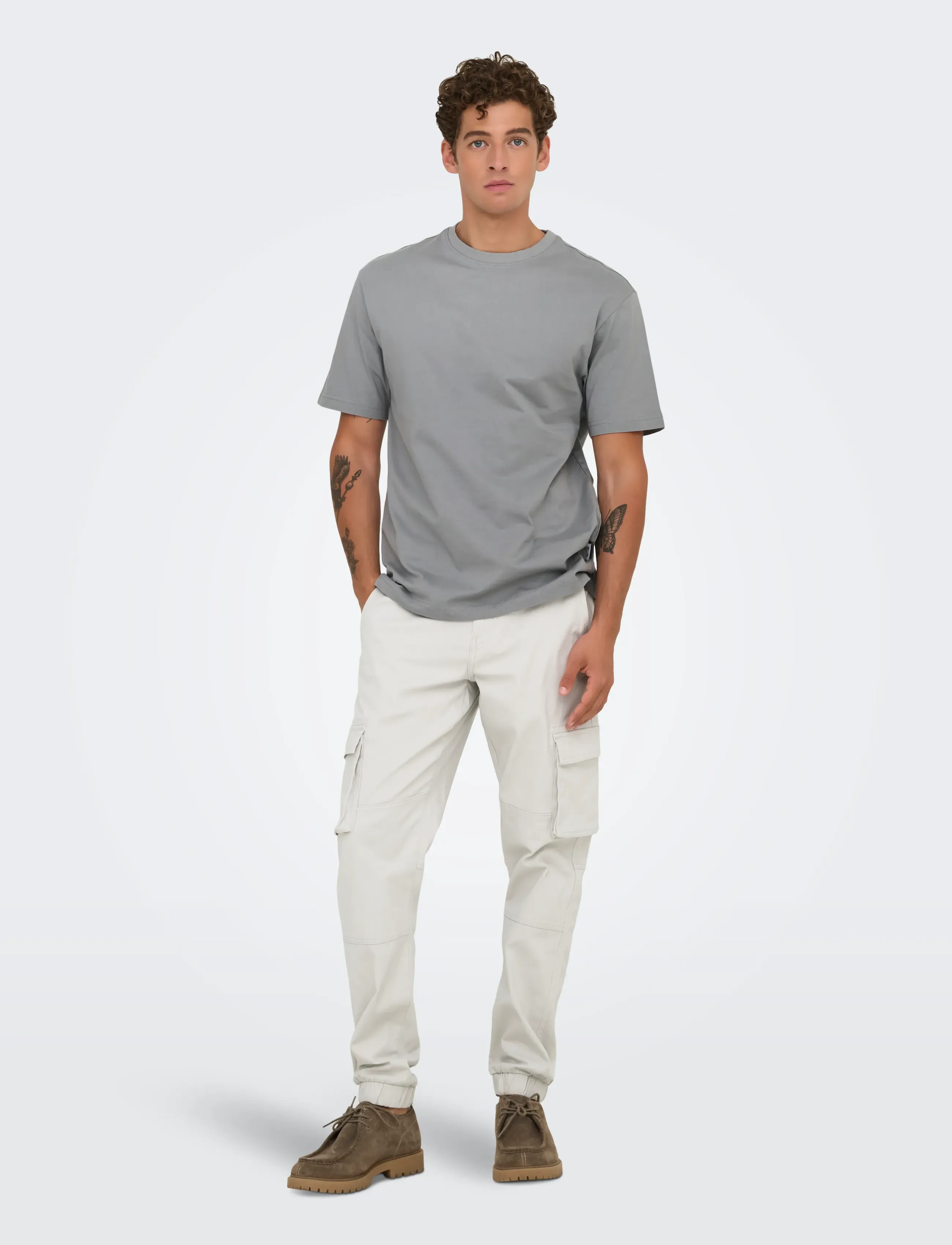 ONLY & SONS - ONSFRED LIFE RLX SS TEE NOOS - lühikeste varrukatega t-särgid - ultimate grey - 0