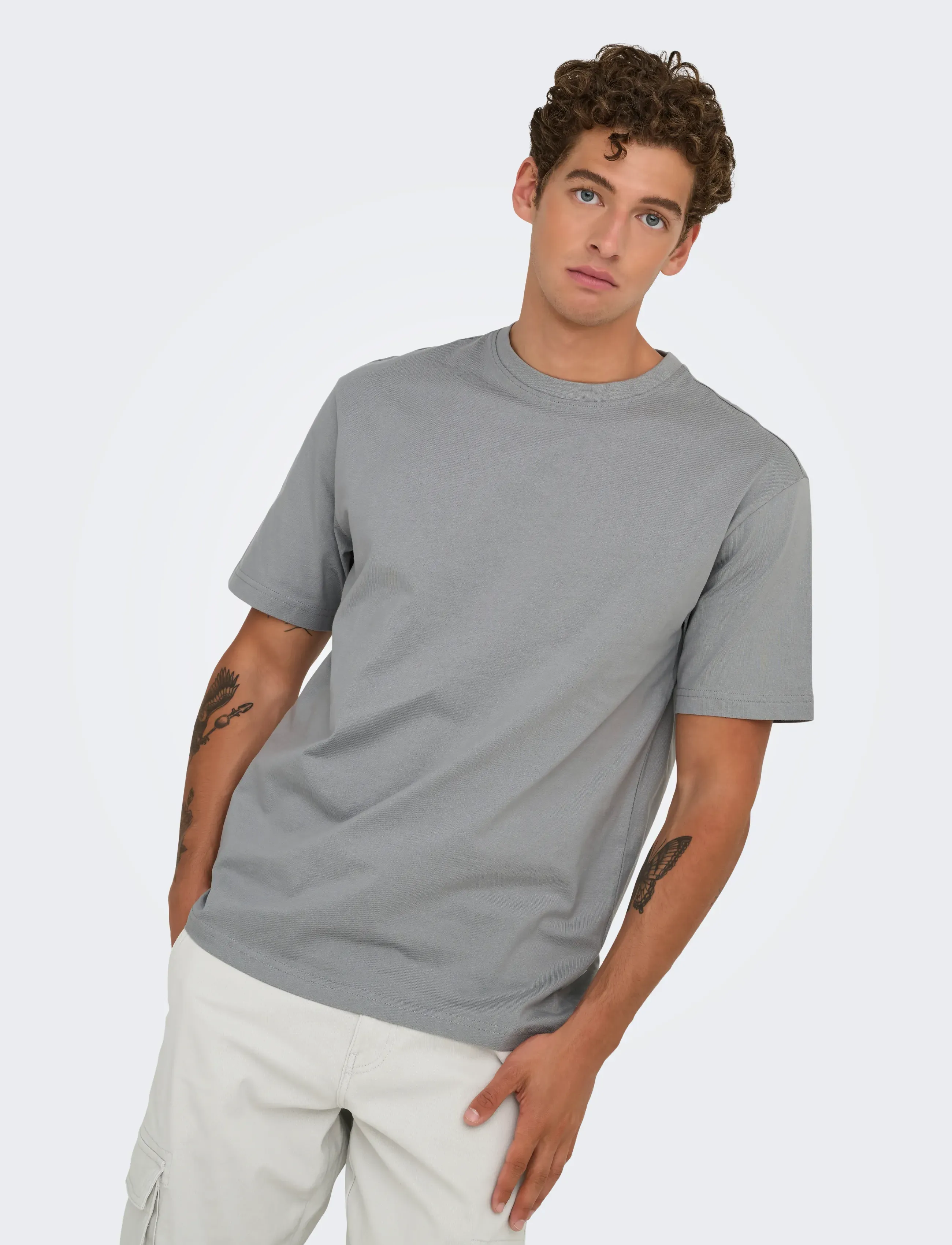 ONLY & SONS - ONSFRED LIFE RLX SS TEE NOOS - lühikeste varrukatega t-särgid - ultimate grey - 5