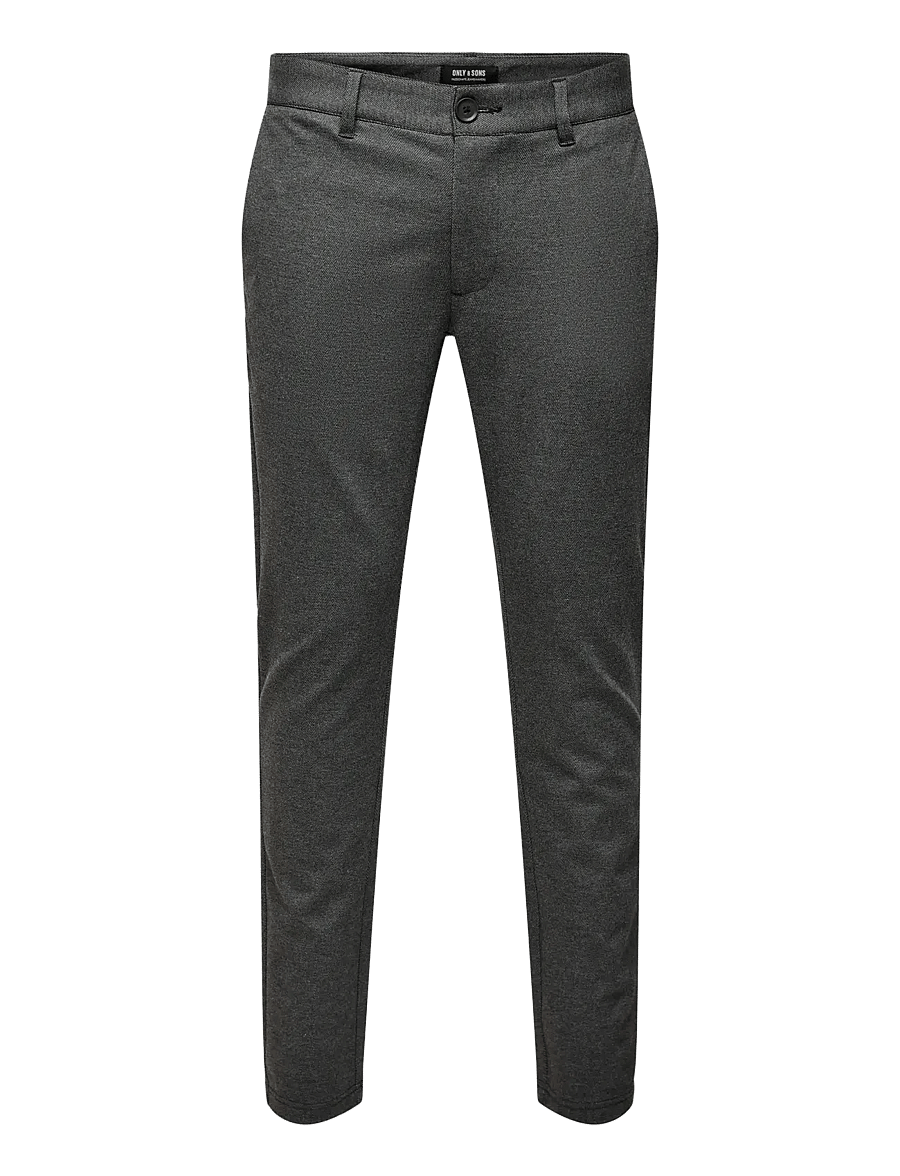 ONLY & SONS - ONSMARK SLIM HERRINGBONE 2911 PANT NOOS - chinos - black - 1