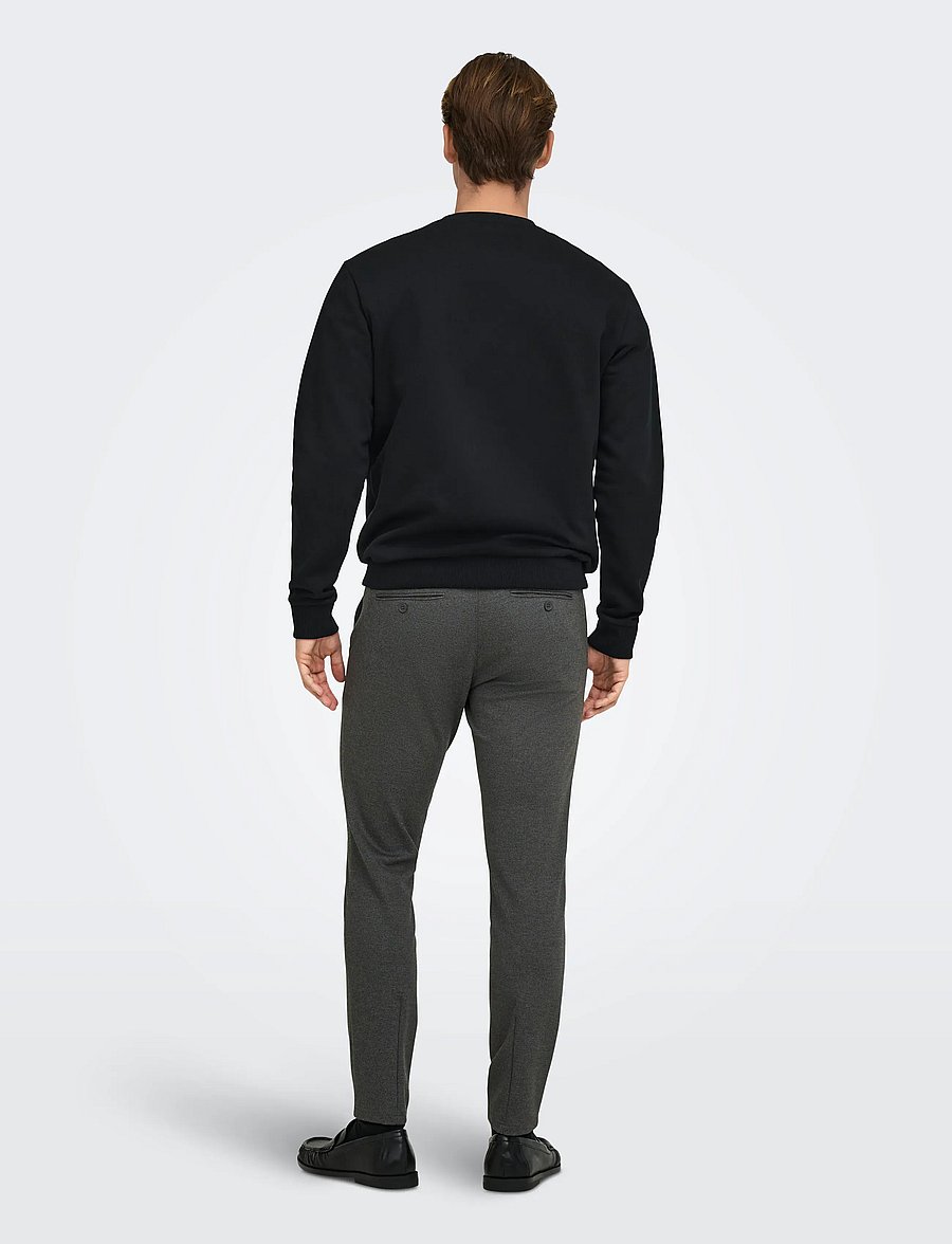 ONLY & SONS - ONSMARK SLIM HERRINGBONE 2911 PANT NOOS - chinos - black - 3