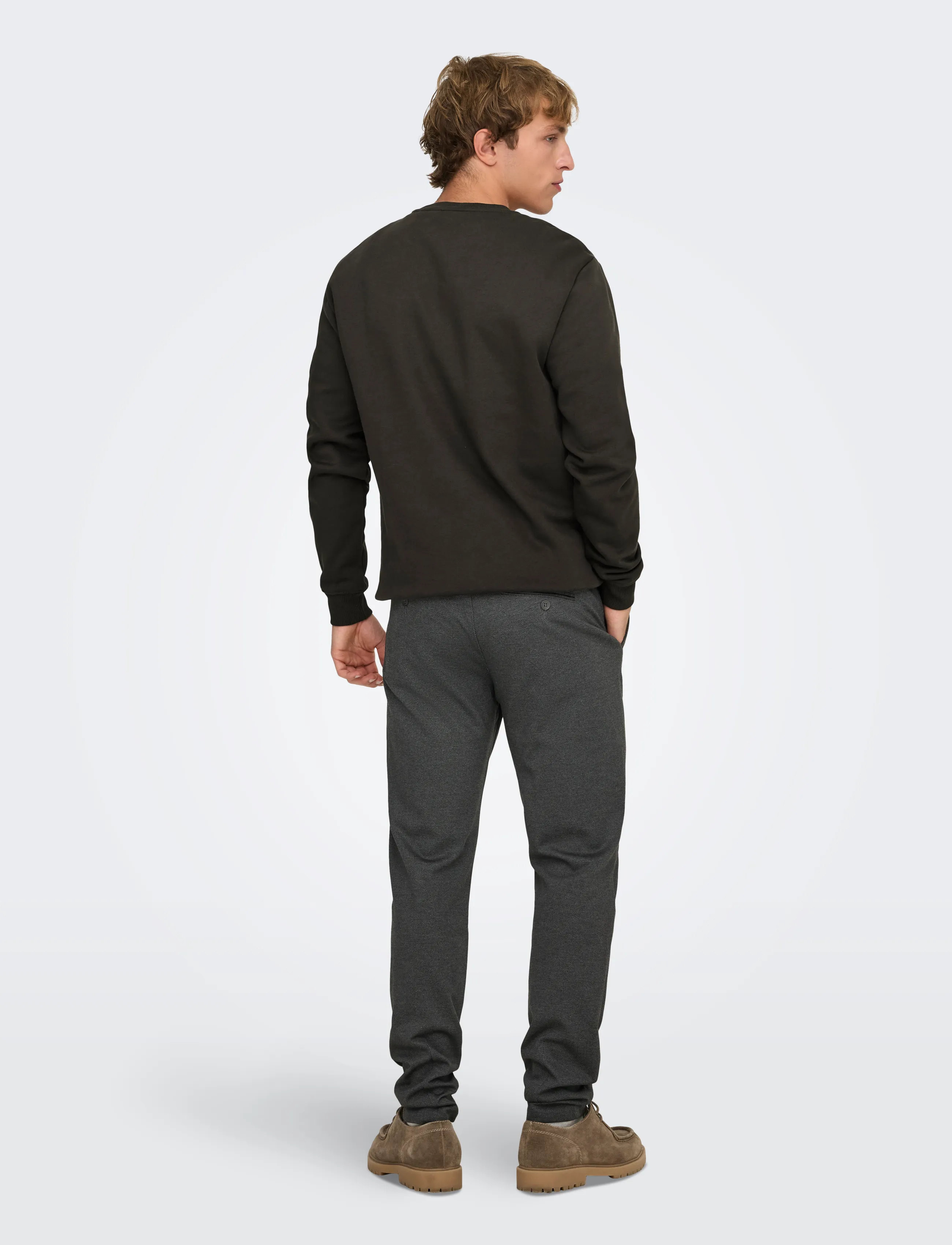 ONLY & SONS - ONSMARK SLIM HERRINGBONE 2911 PANT NOOS - black - 3