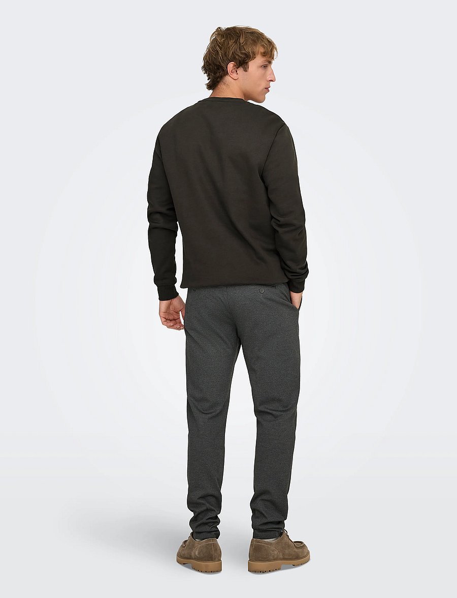 ONLY & SONS - ONSMARK SLIM HERRINGBONE 2911 PANT NOOS - chinos - black - 3