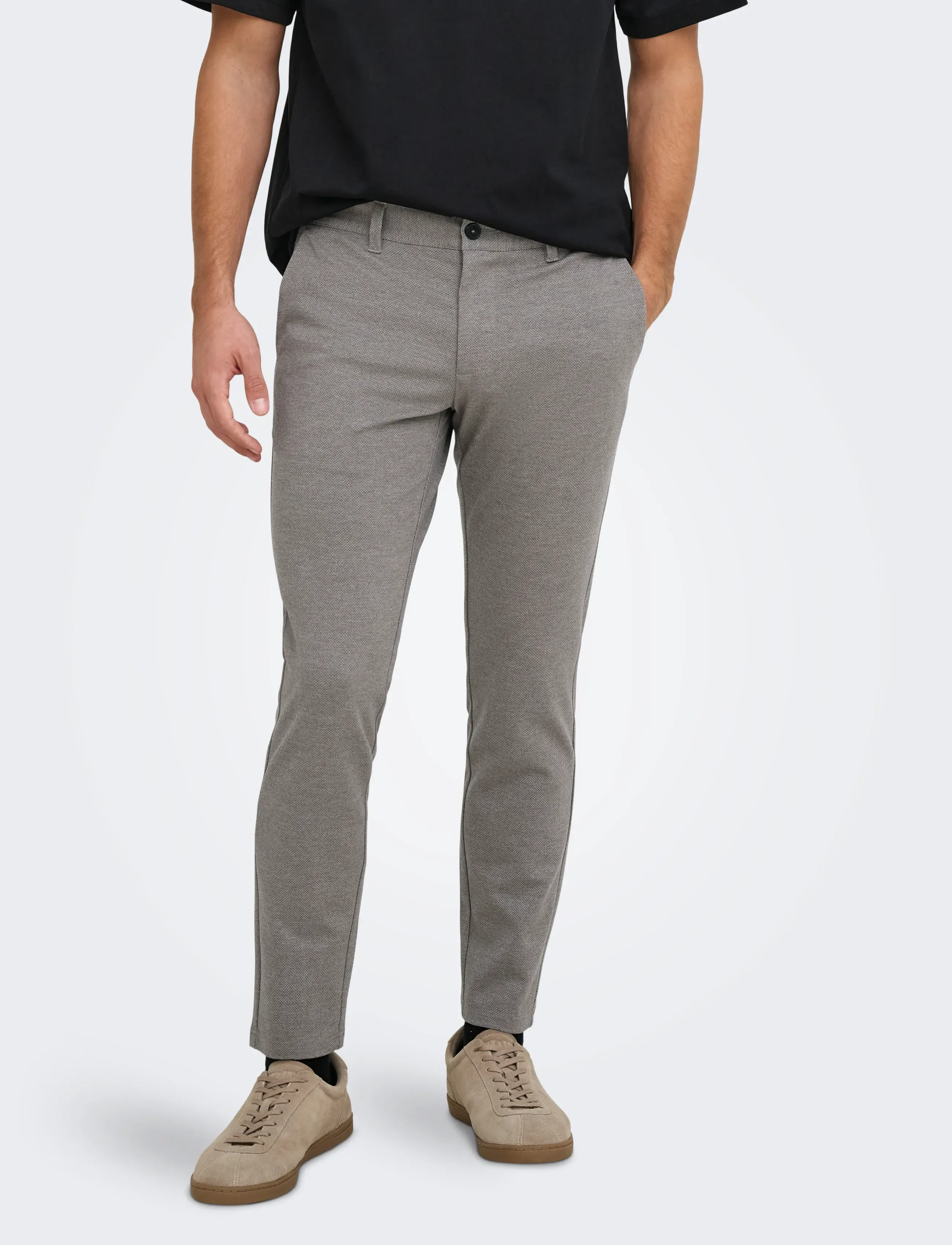 ONLY & SONS ONSMARK SLIM DITSY 2912 PANT NOOS - Trousers - TOBACCO BROWN / brown