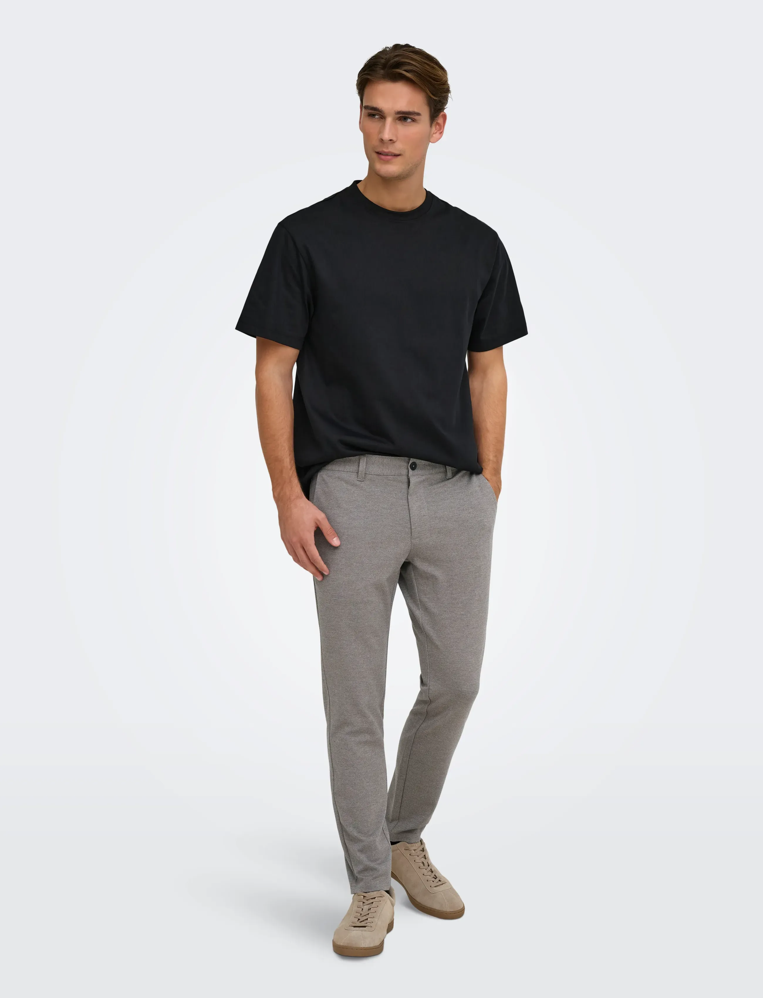 ONLY & SONS - ONSMARK SLIM DITSY 2912 PANT NOOS - trousers & jeans - tobacco brown - 4
