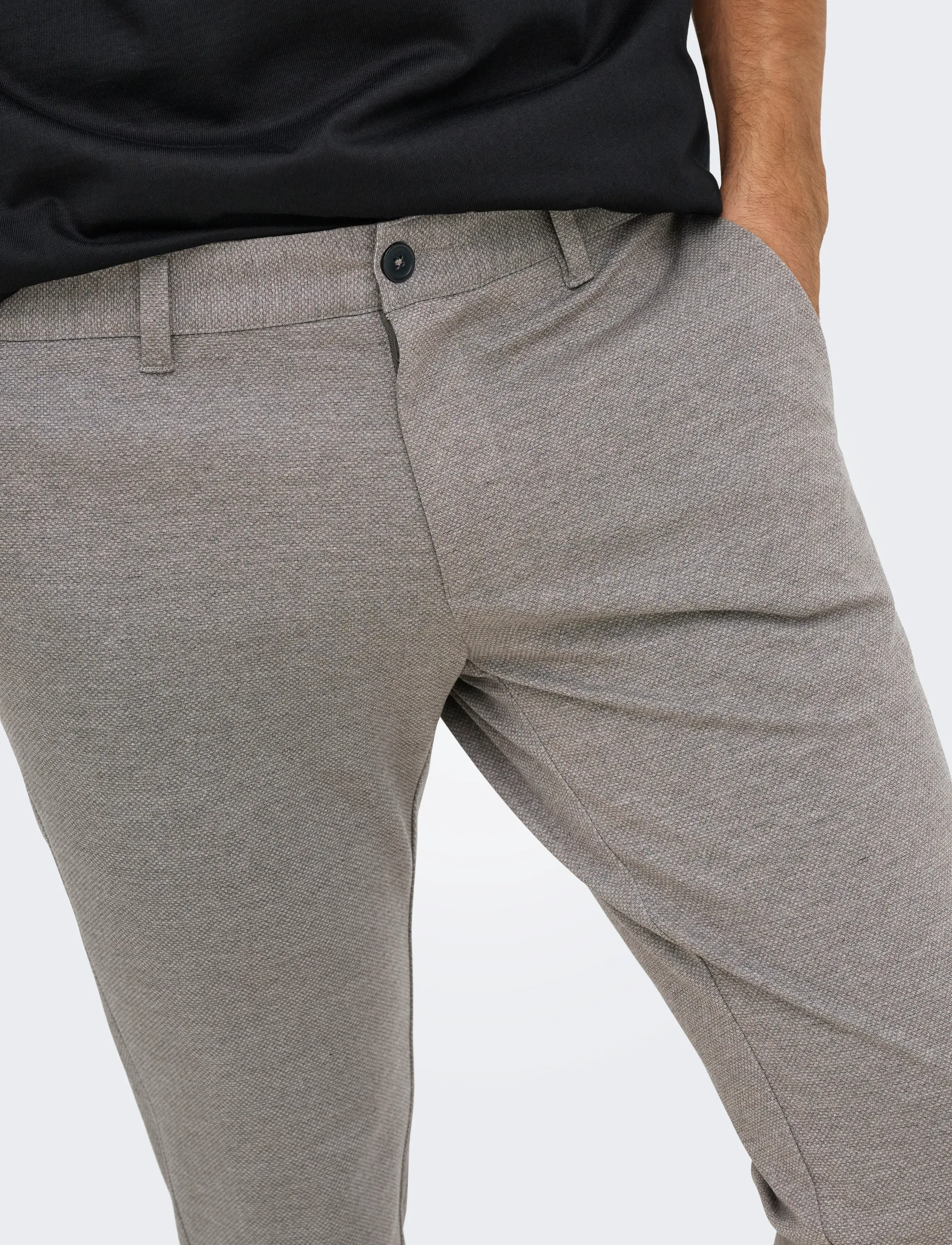 ONLY & SONS - ONSMARK SLIM DITSY 2912 PANT NOOS - trousers & jeans - tobacco brown - 5