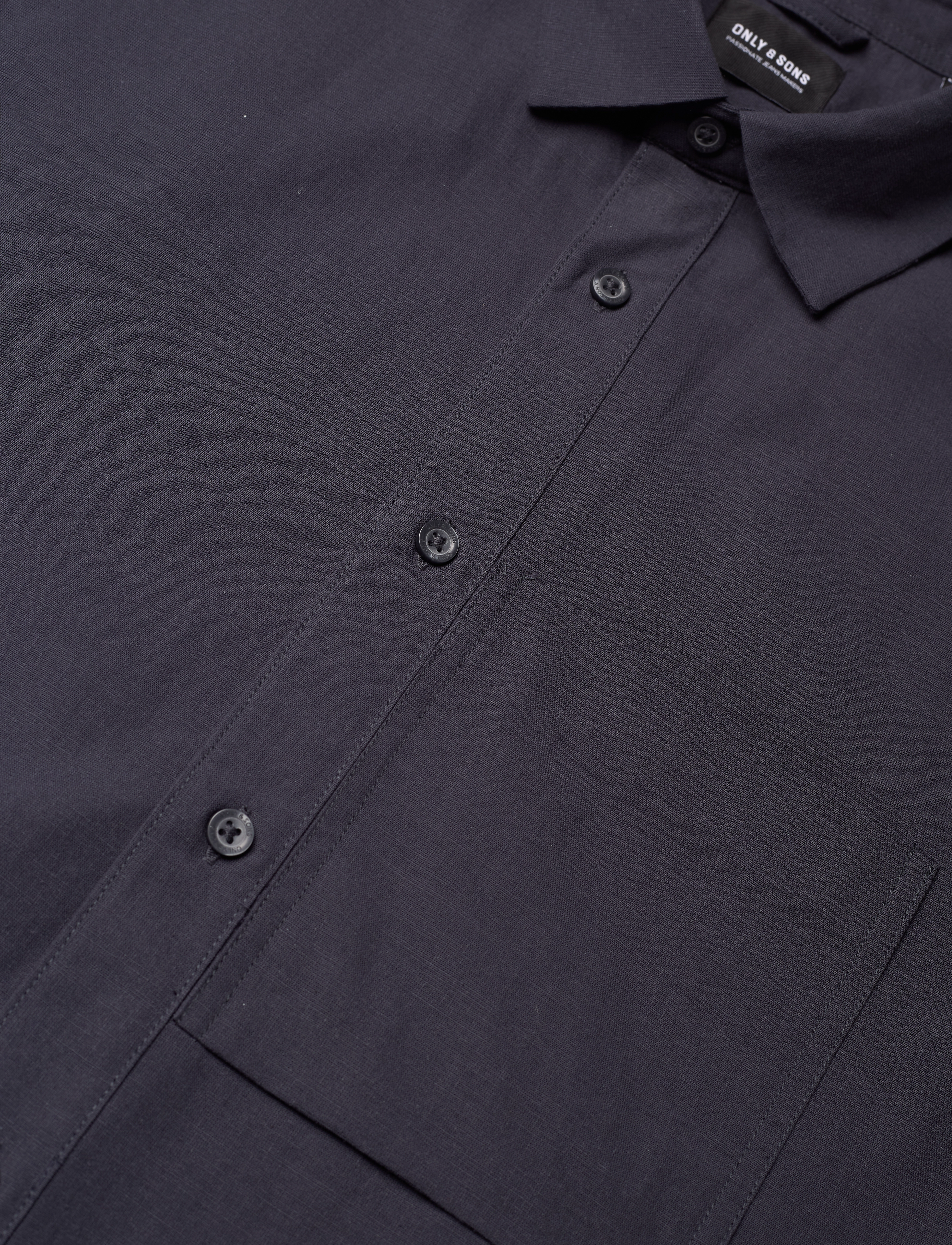 ONLY & SONS - ONSTEO LS REG POCKET VISCOSE SHIRT - dark navy - 2