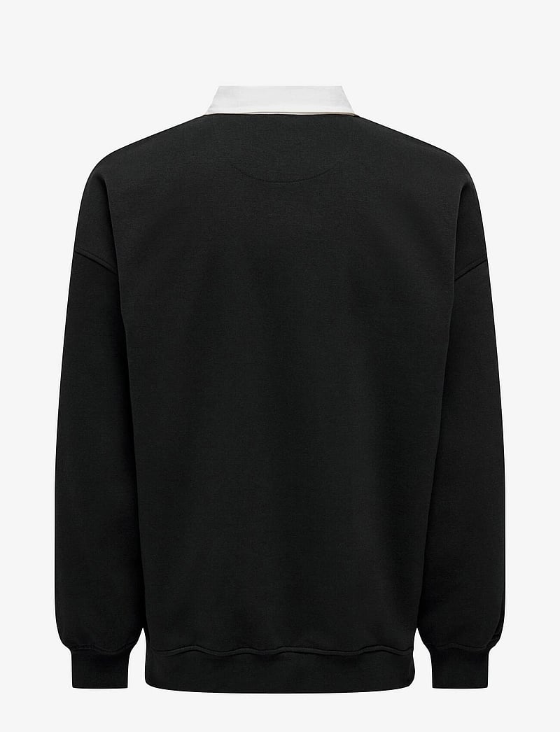 ONLY & SONS - ONSDAVID RLX RUGBY POLO 3105 SWT - langärmelig - black - 1