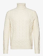 ONSRIGGE REG 3 CABLE ROLL NECK KNIT - ANTIQUE WHITE