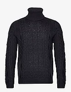 ONSRIGGE REG 3 CABLE ROLL NECK KNIT - DARK NAVY