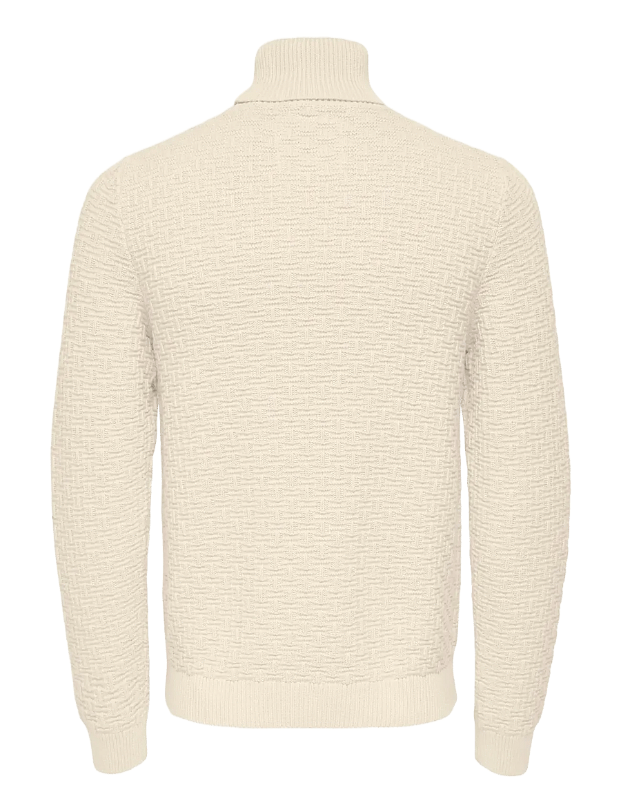 ONLY & SONS - ONSKAY REG ROLL NECK KNIT - rullekraver - antique white - 1