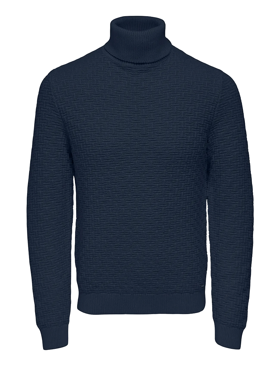 ONLY & SONS - ONSKAY REG ROLL NECK KNIT - rullekraver - navy blazer - 0
