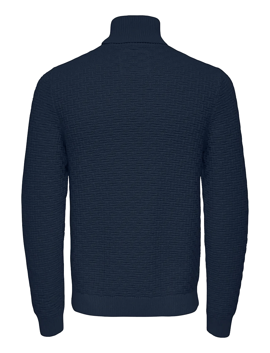 ONLY & SONS - ONSKAY REG ROLL NECK KNIT - rullekraver - navy blazer - 1